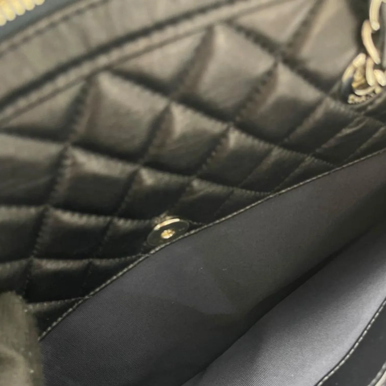 Calfskin Quilted Large Classic Shopping Tote Black SHW - Image 12