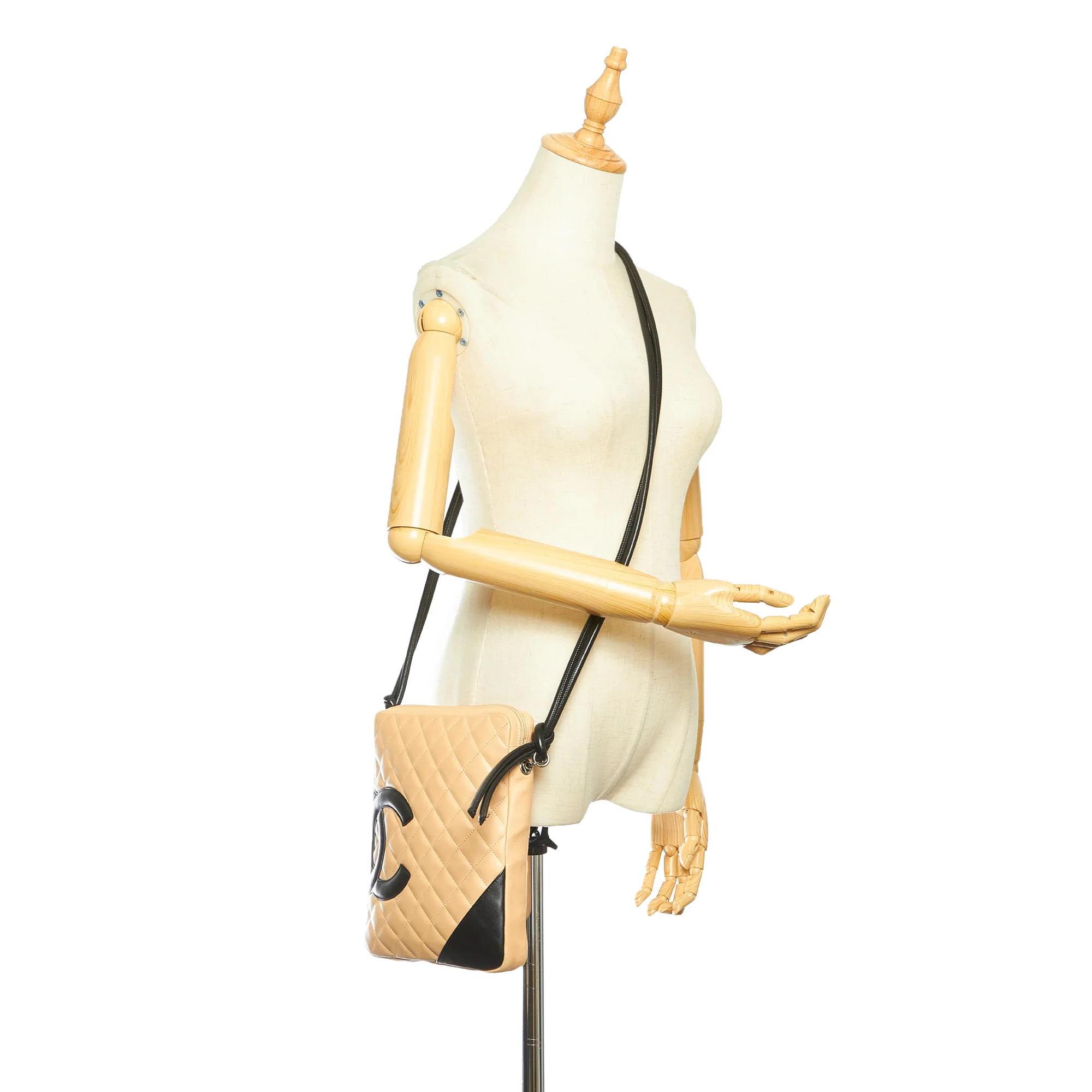 Cambon Ligne Lambskin Leather Crossbody Beige - Image 8