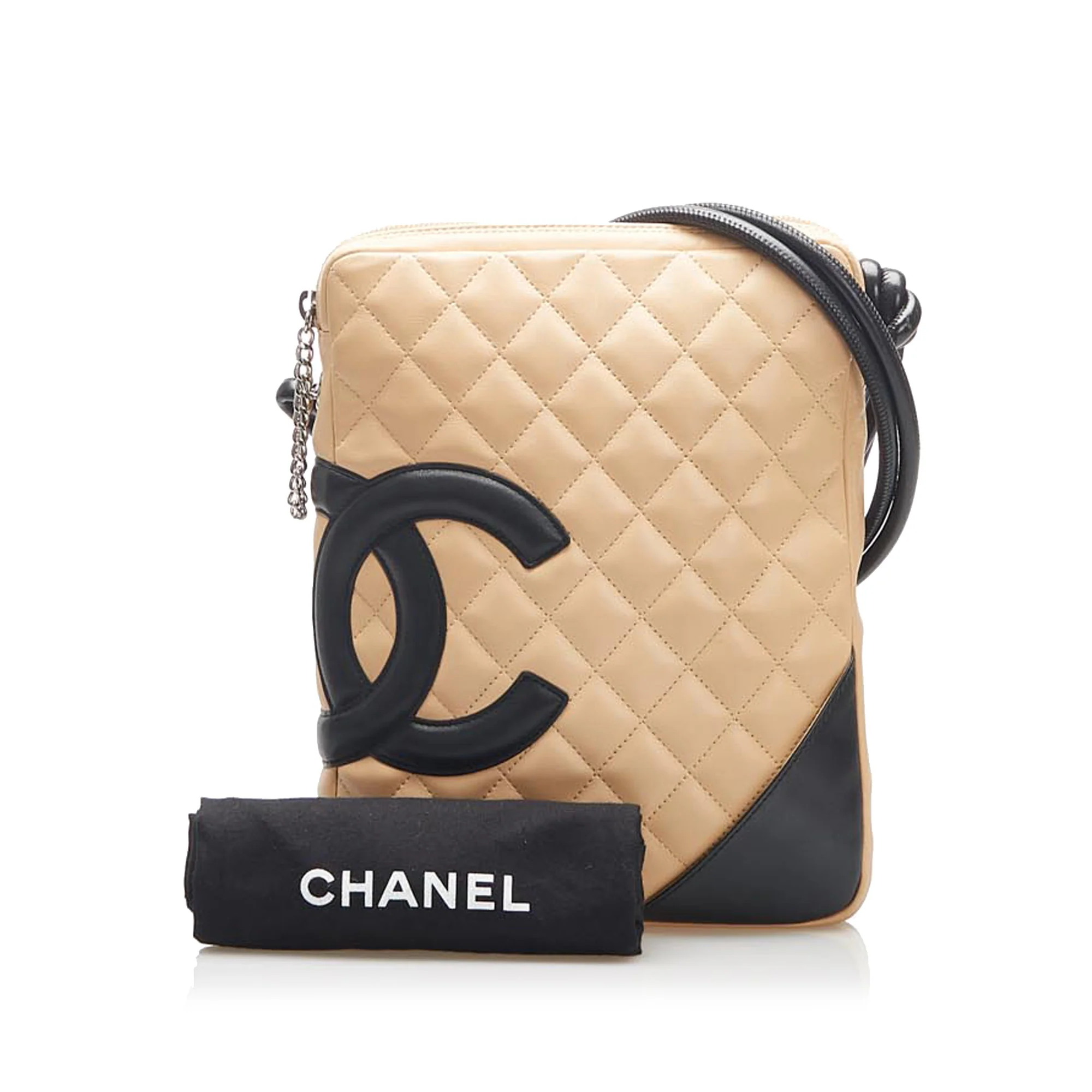 Cambon Ligne Lambskin Leather Crossbody Beige - Image 9