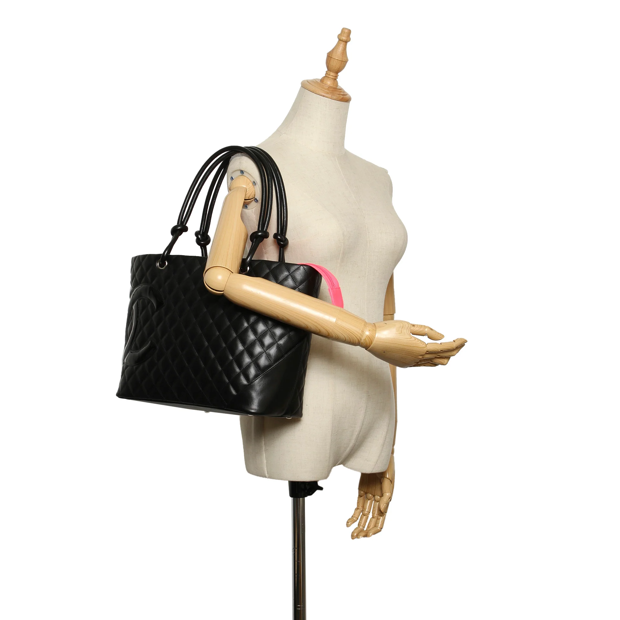 Cambon Ligne Lambskin Leather Tote Bag Black GHW - Image 8
