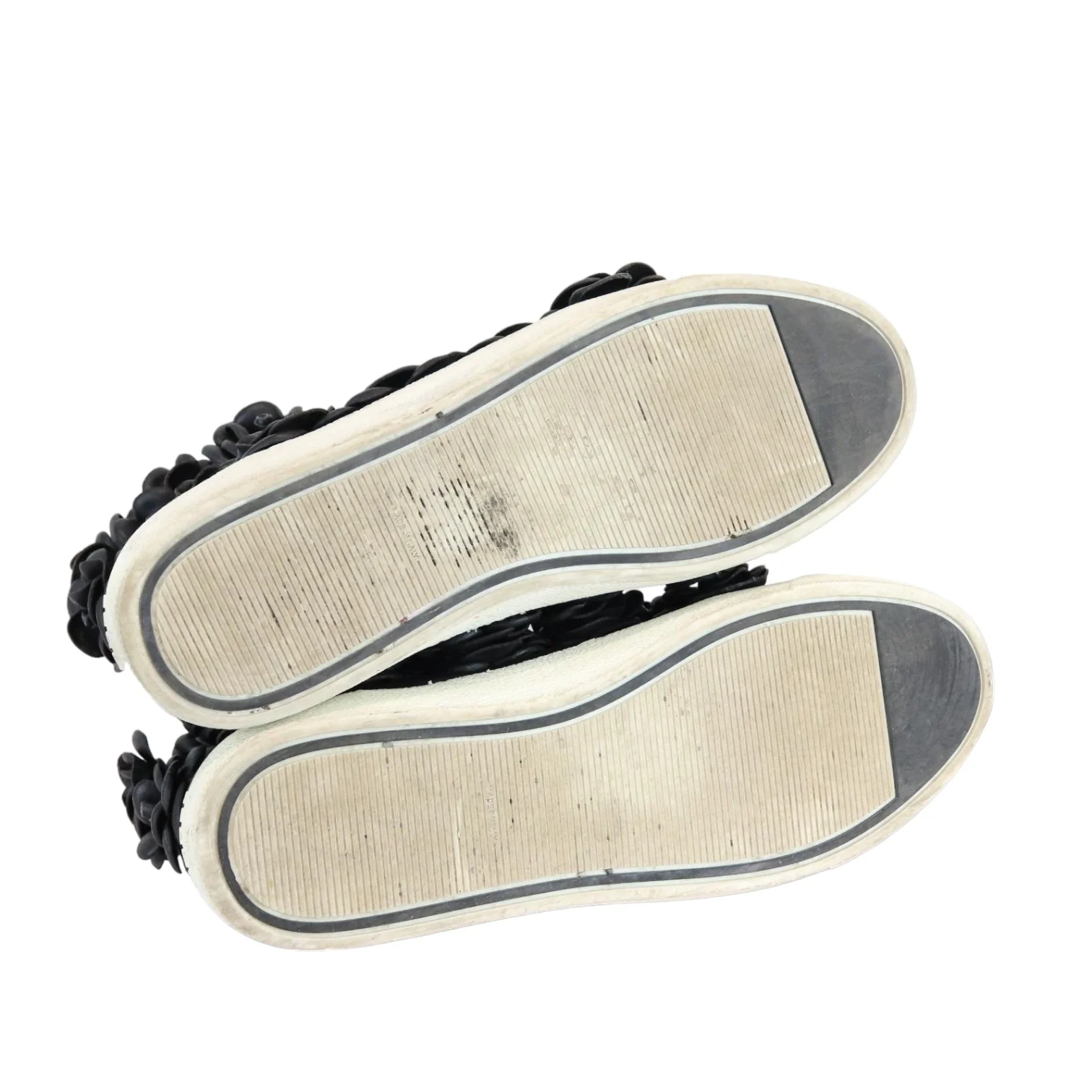 Camellia High Top Sneakers Calfskin Black Size 8 - Image 3