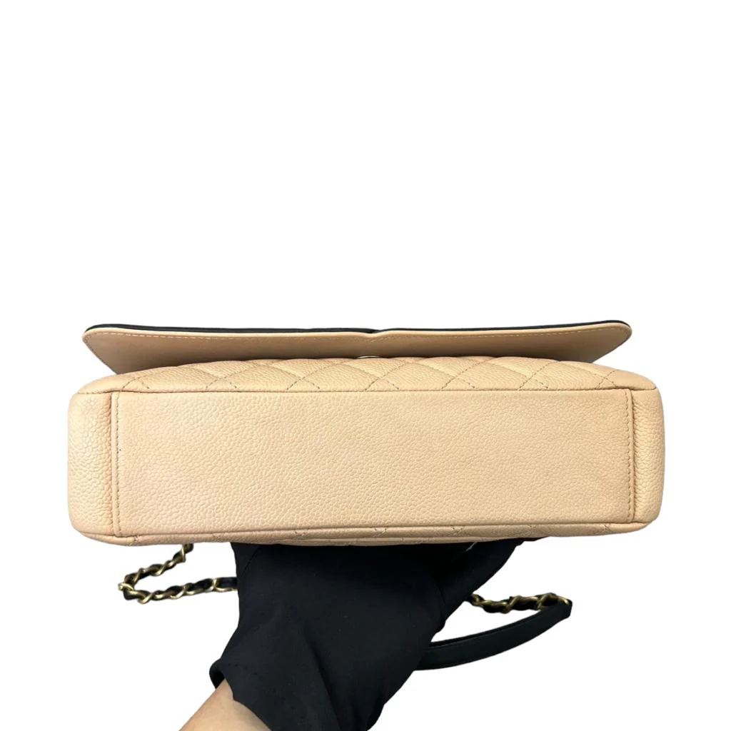 Caviar Quilted CC Filigree Flap in Beige and Black GHW - Image 4