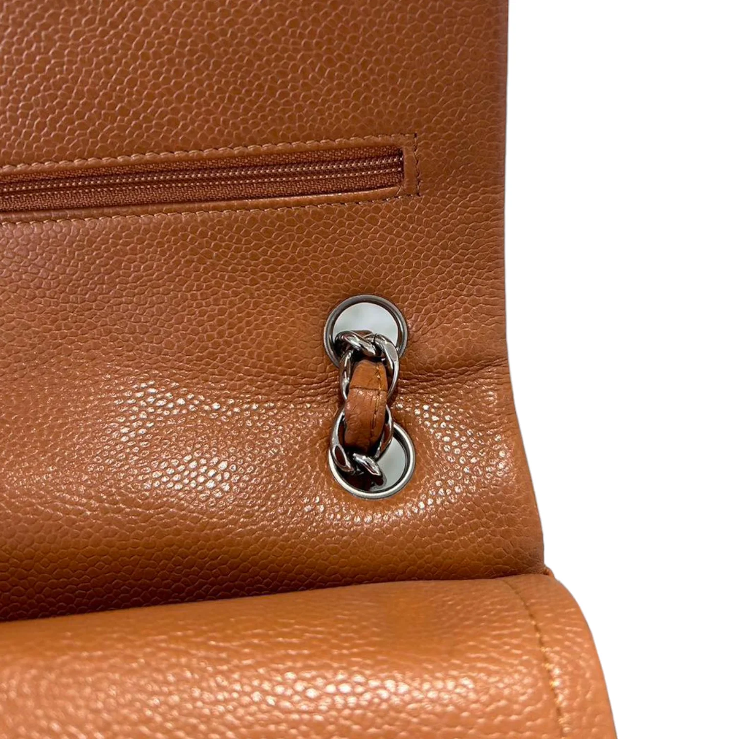 Caviar Quilted Jumbo Double Flap Caramel SHW - Image 20