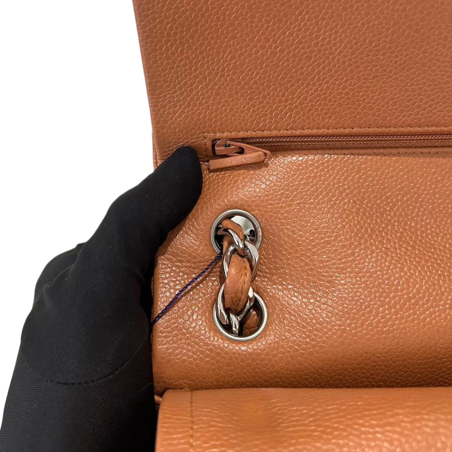 Caviar Quilted Jumbo Double Flap Caramel SHW - Image 21
