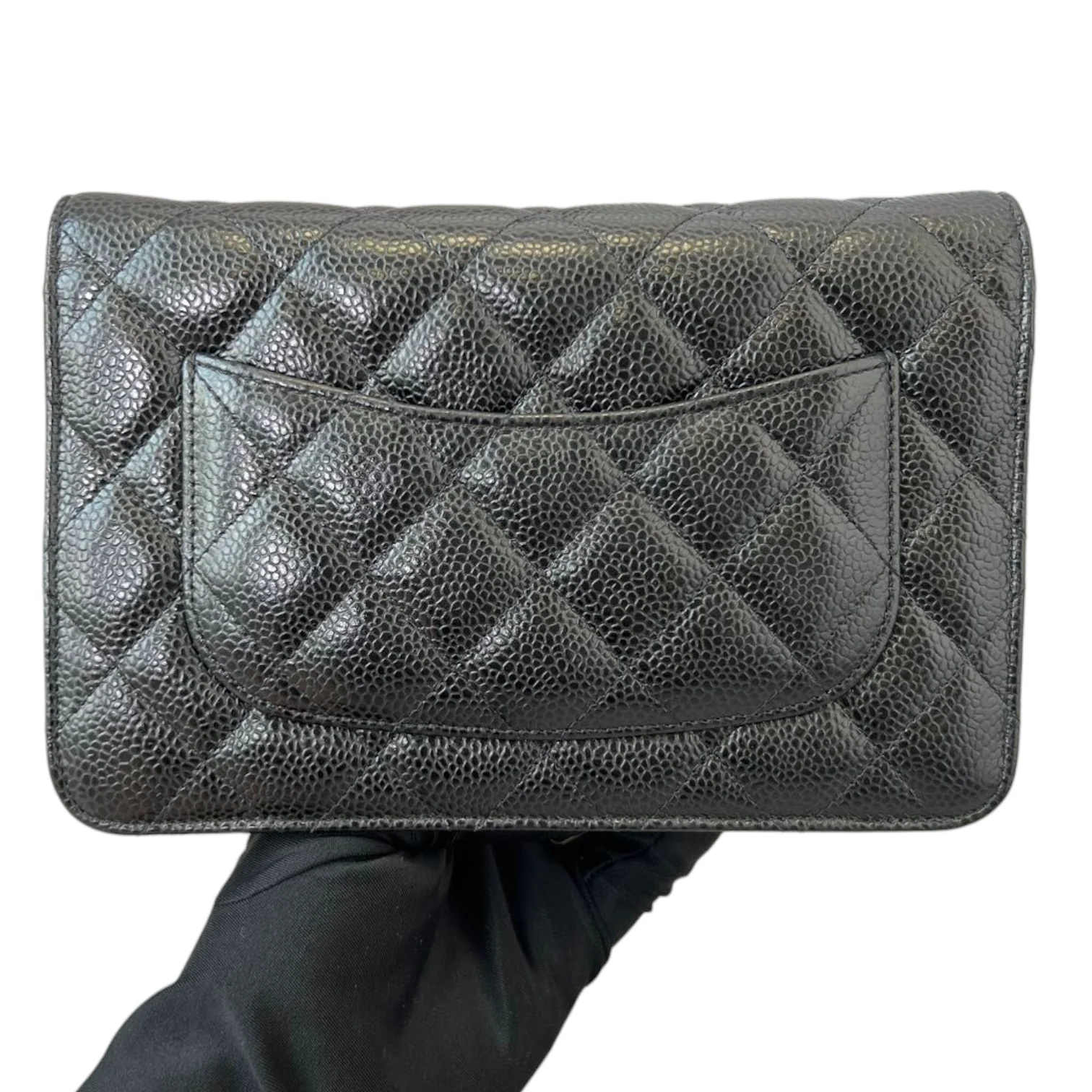 Caviar Quilted Wallet on Chain WOC Black GHW - Image 2