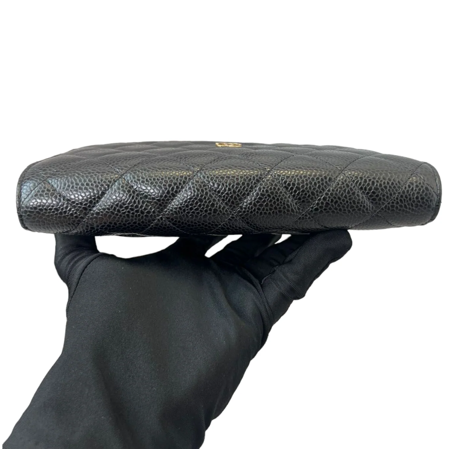 Caviar Quilted Wallet on Chain WOC Black GHW - Image 4