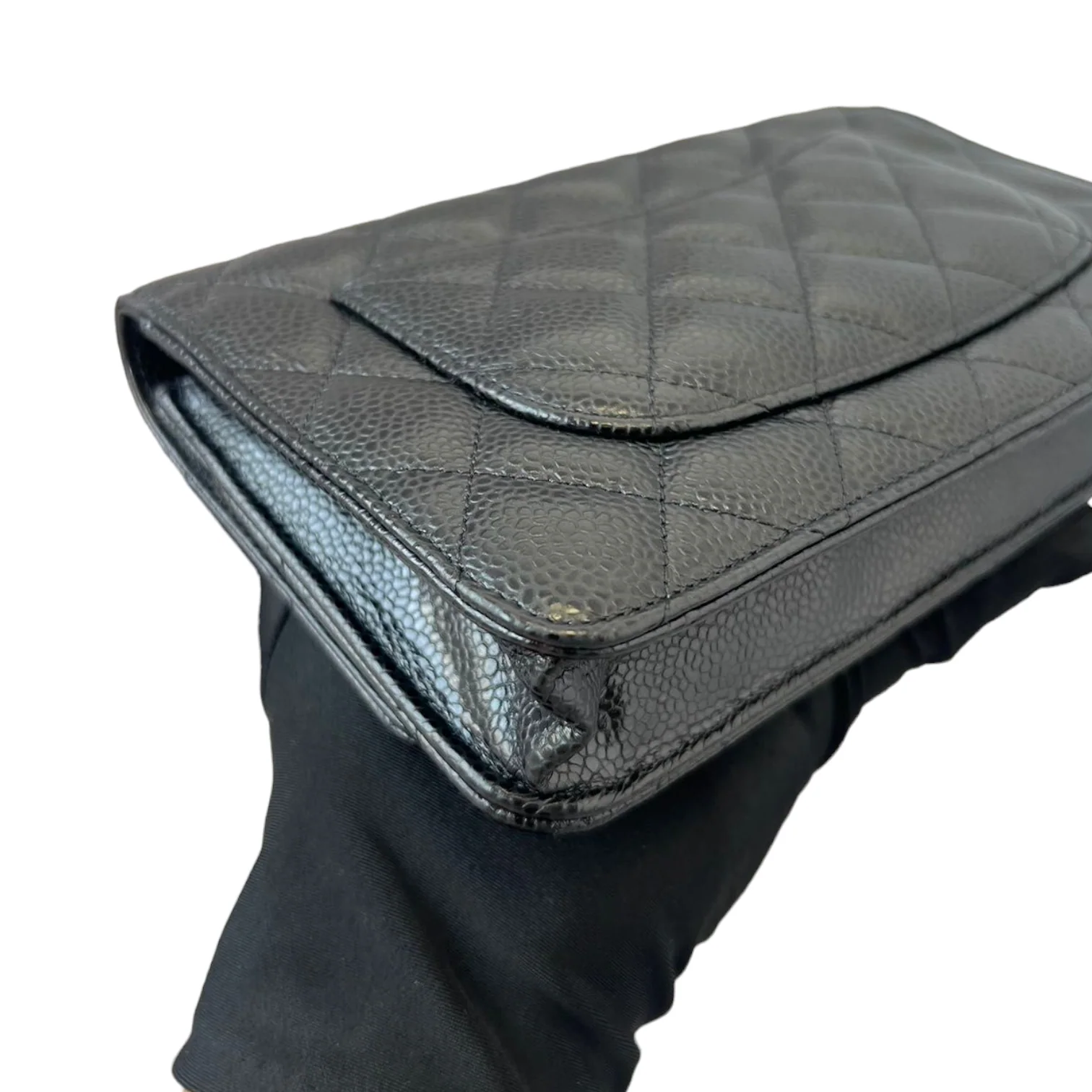 Caviar Quilted Wallet on Chain WOC Black GHW - Image 9