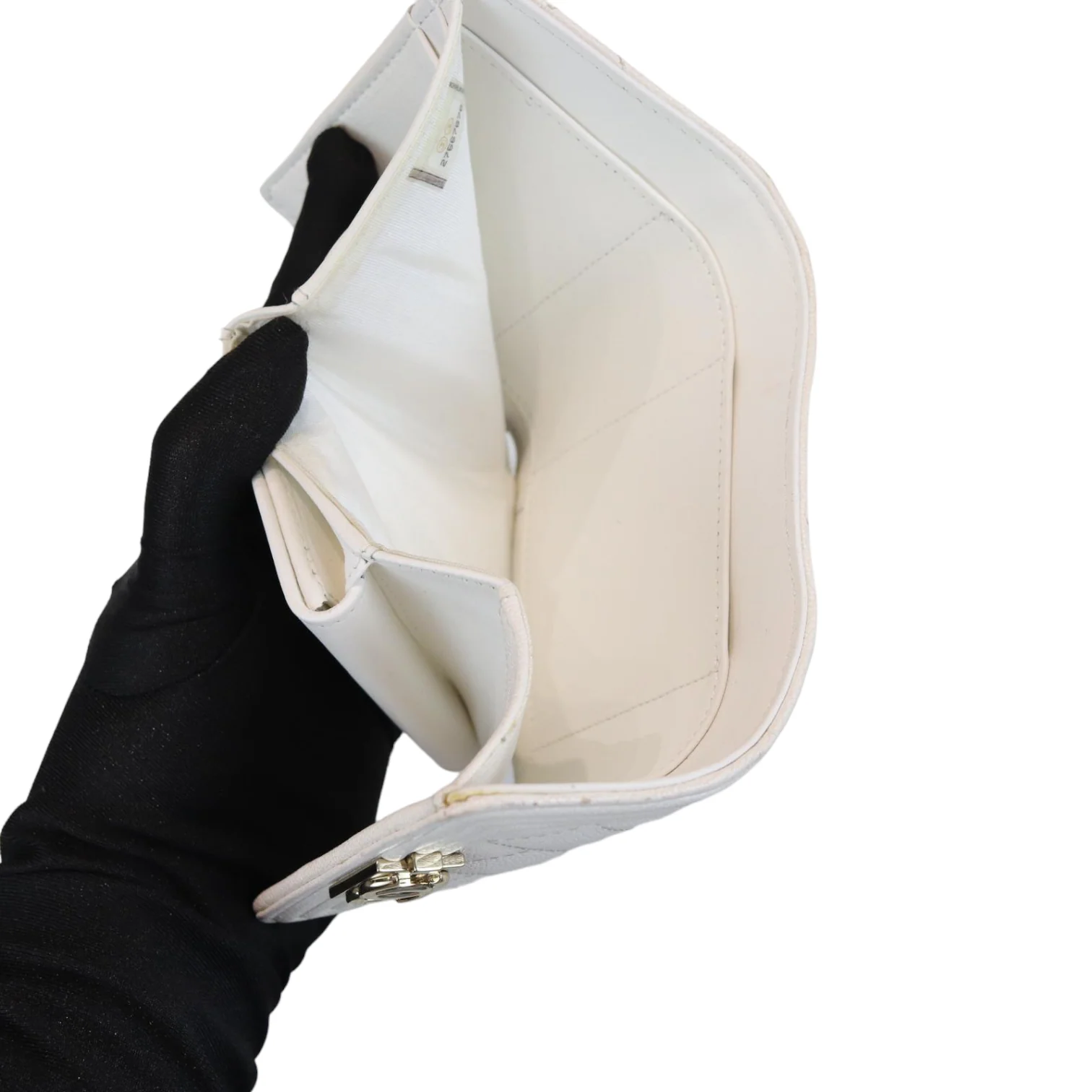 Caviar Quilted White Flap Wallet LGHW - Image 19