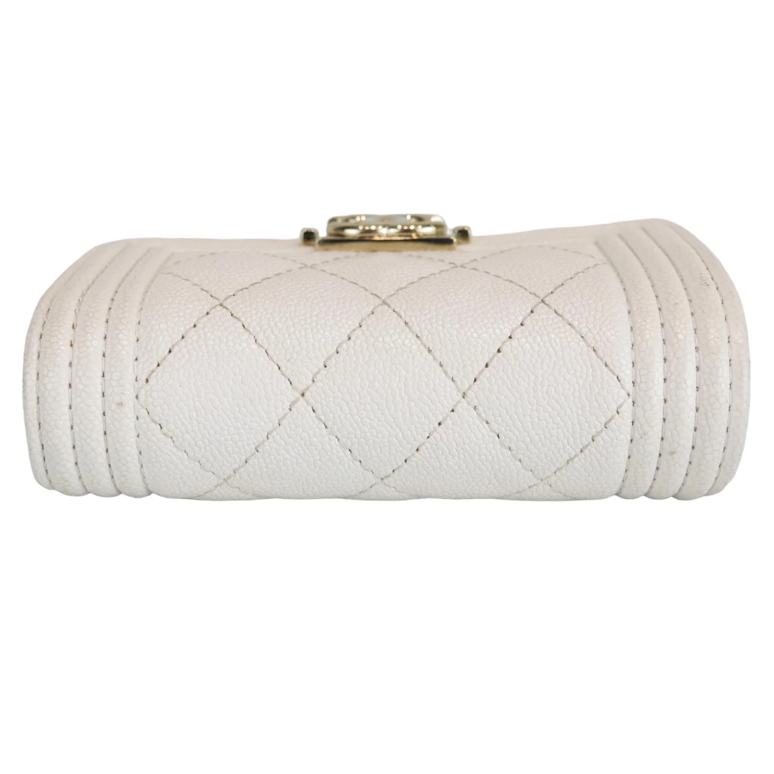 Caviar Quilted White Flap Wallet LGHW - Image 4