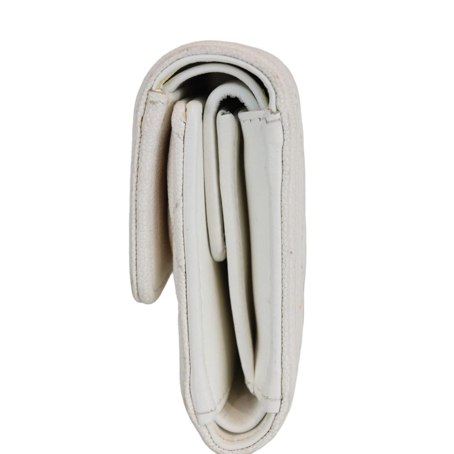 Caviar Quilted White Flap Wallet LGHW - Image 6
