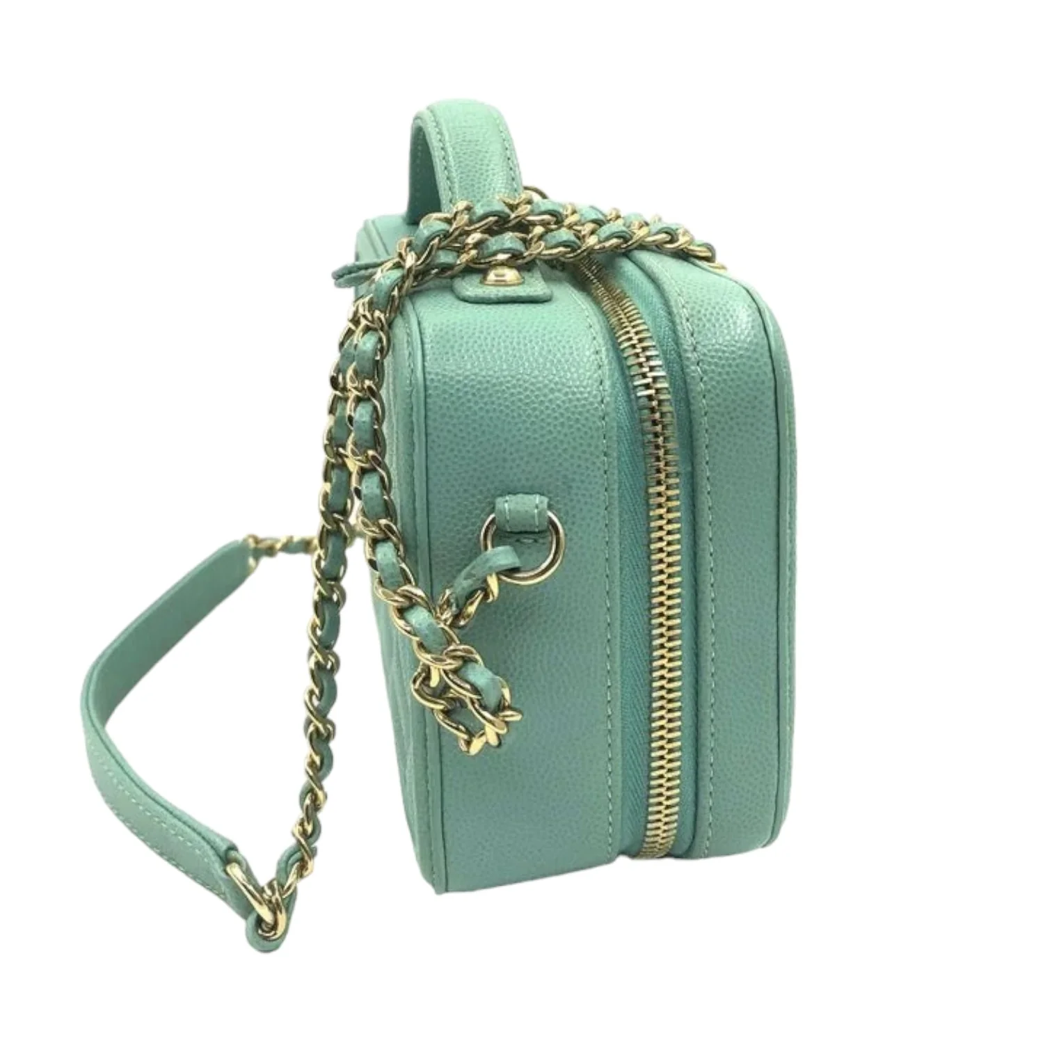 CC Filigree Vanity Case Small Caviar Tiffany Blue GHW - Image 5