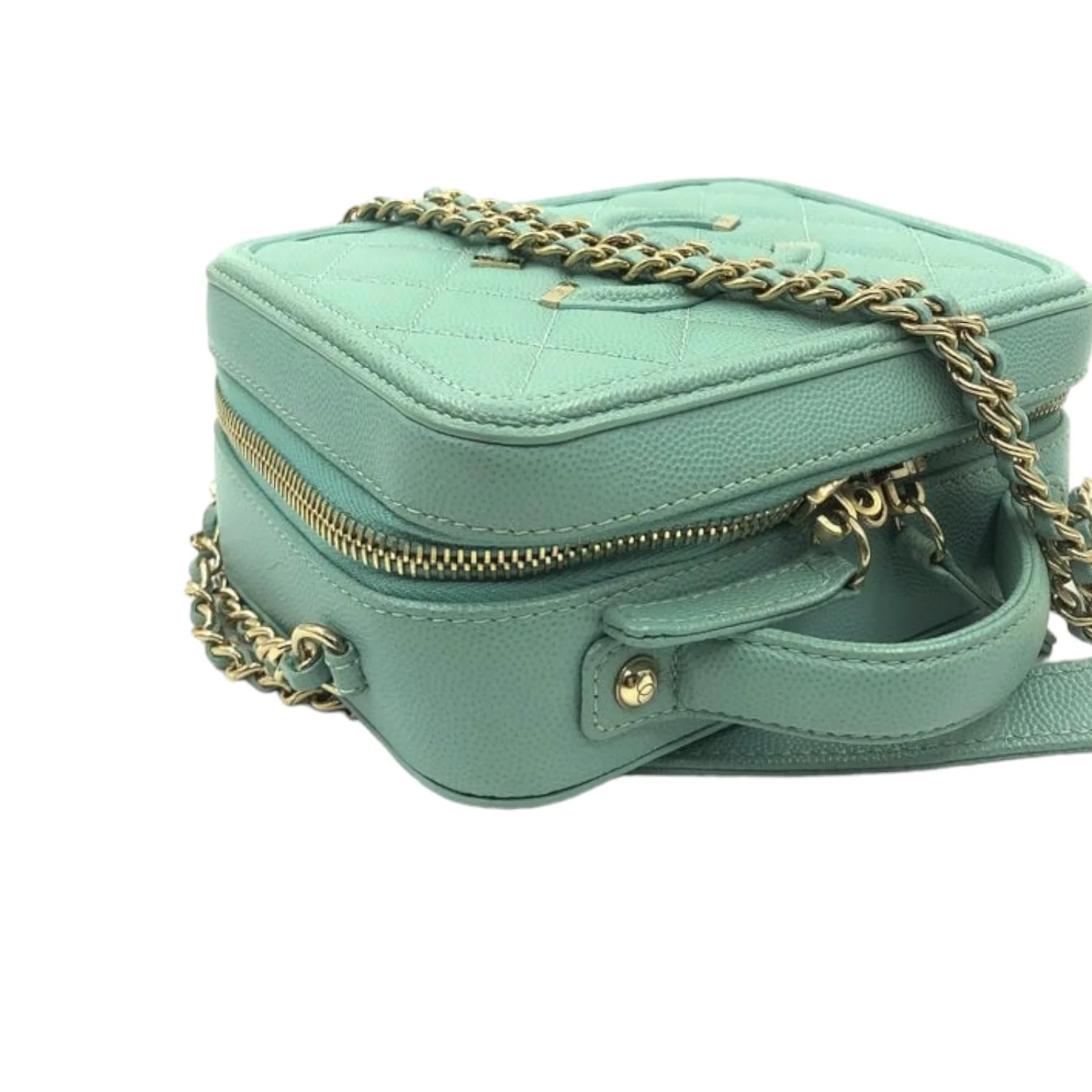 CC Filigree Vanity Case Small Caviar Tiffany Blue GHW - Image 8