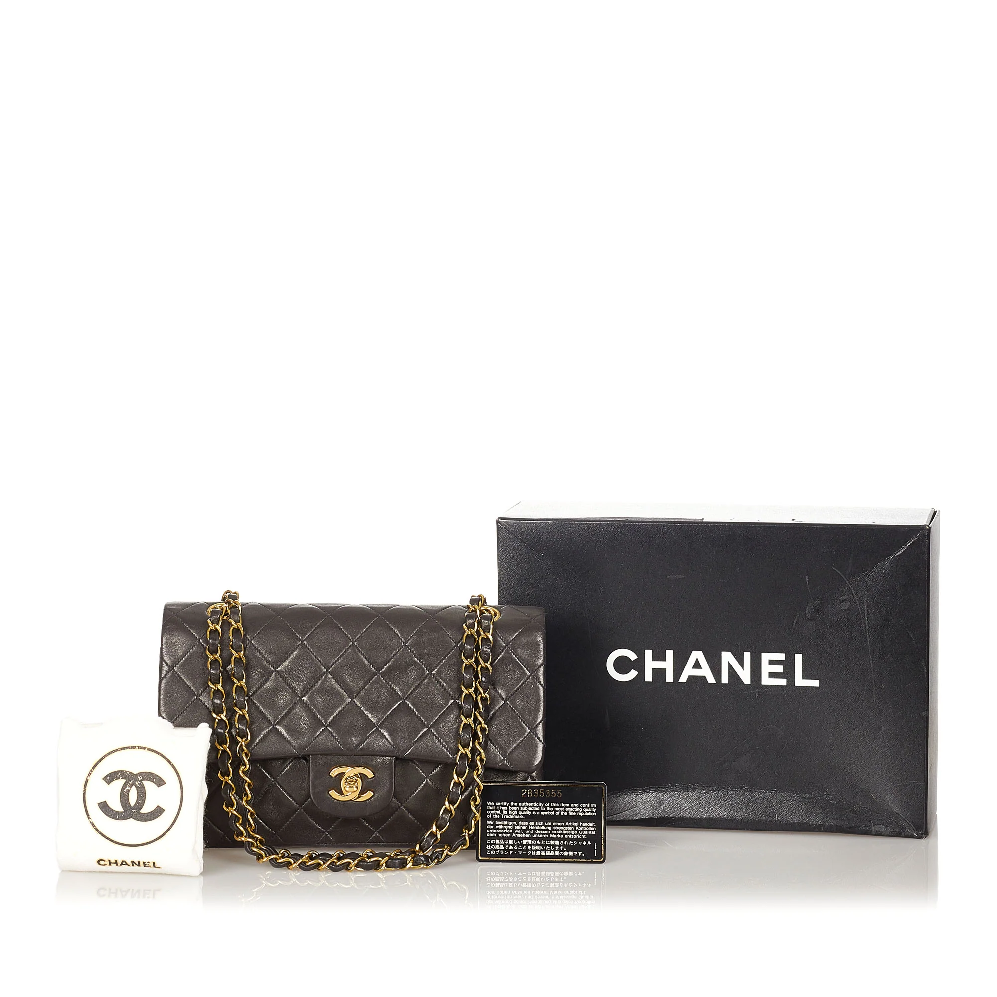 Chanel CC Matelasse Lambskin Flap Bag Black - Image 10