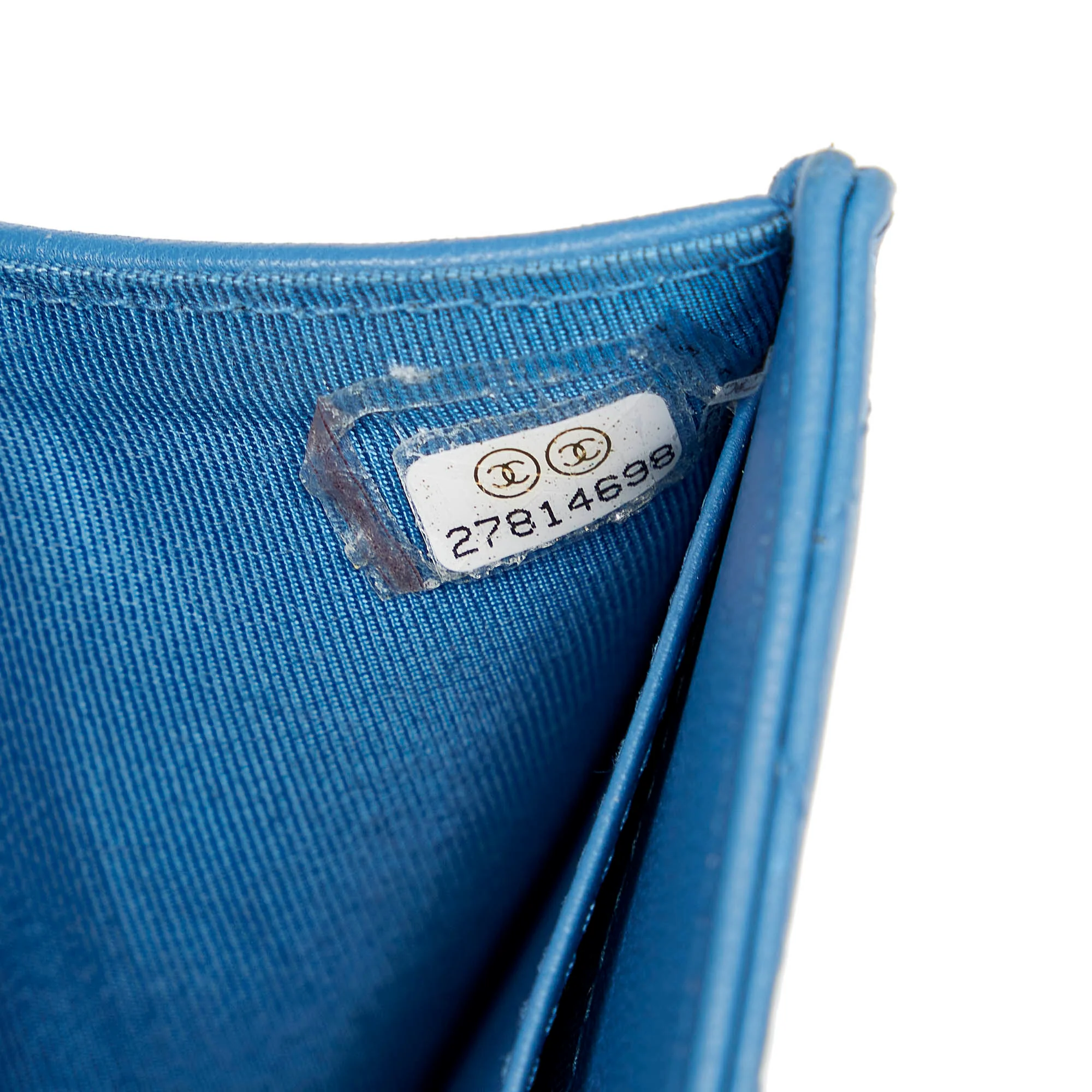 CC Timeless Lambskin Leather Wallet Blue - Image 9