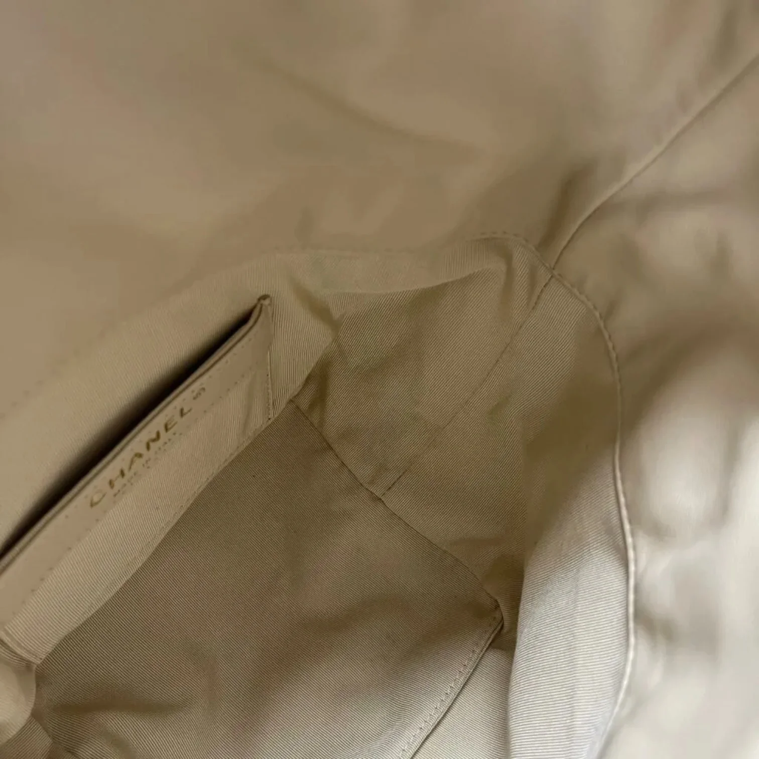 Chain Bucket Drawstring Lambskin White GHW - Image 20