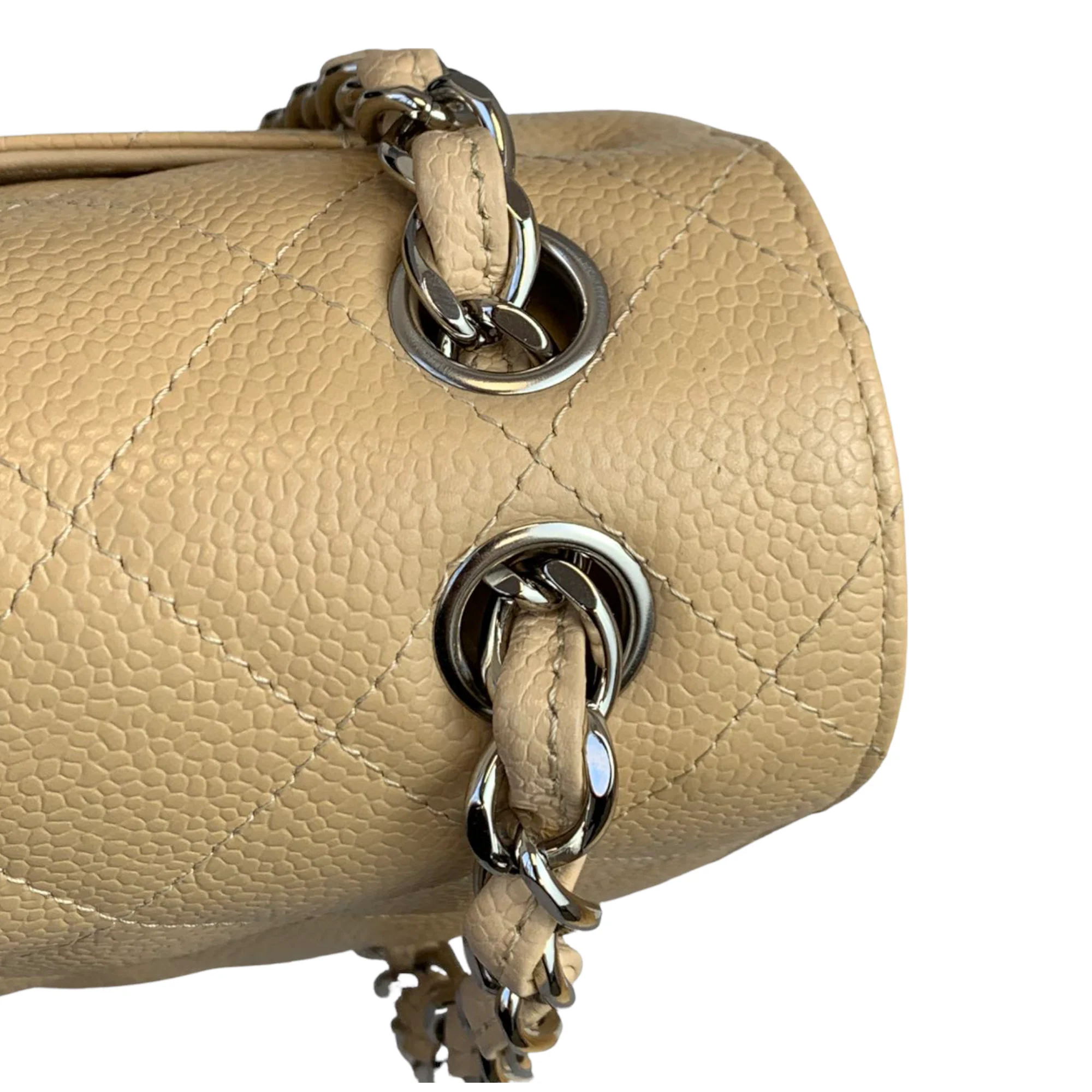 Classic Flap Jumbo Caviar Beige SHW - Image 15