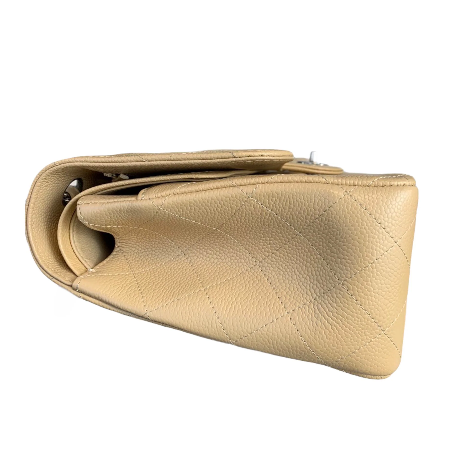 Classic Flap Jumbo Caviar Beige SHW - Image 3