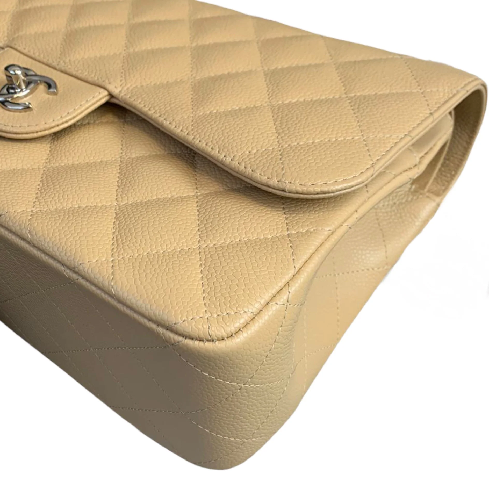 Classic Flap Jumbo Caviar Beige SHW - Image 4