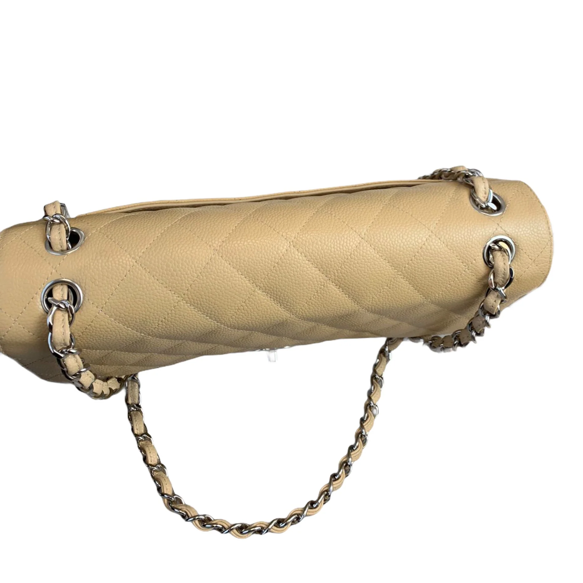 Classic Flap Jumbo Caviar Beige SHW - Image 6