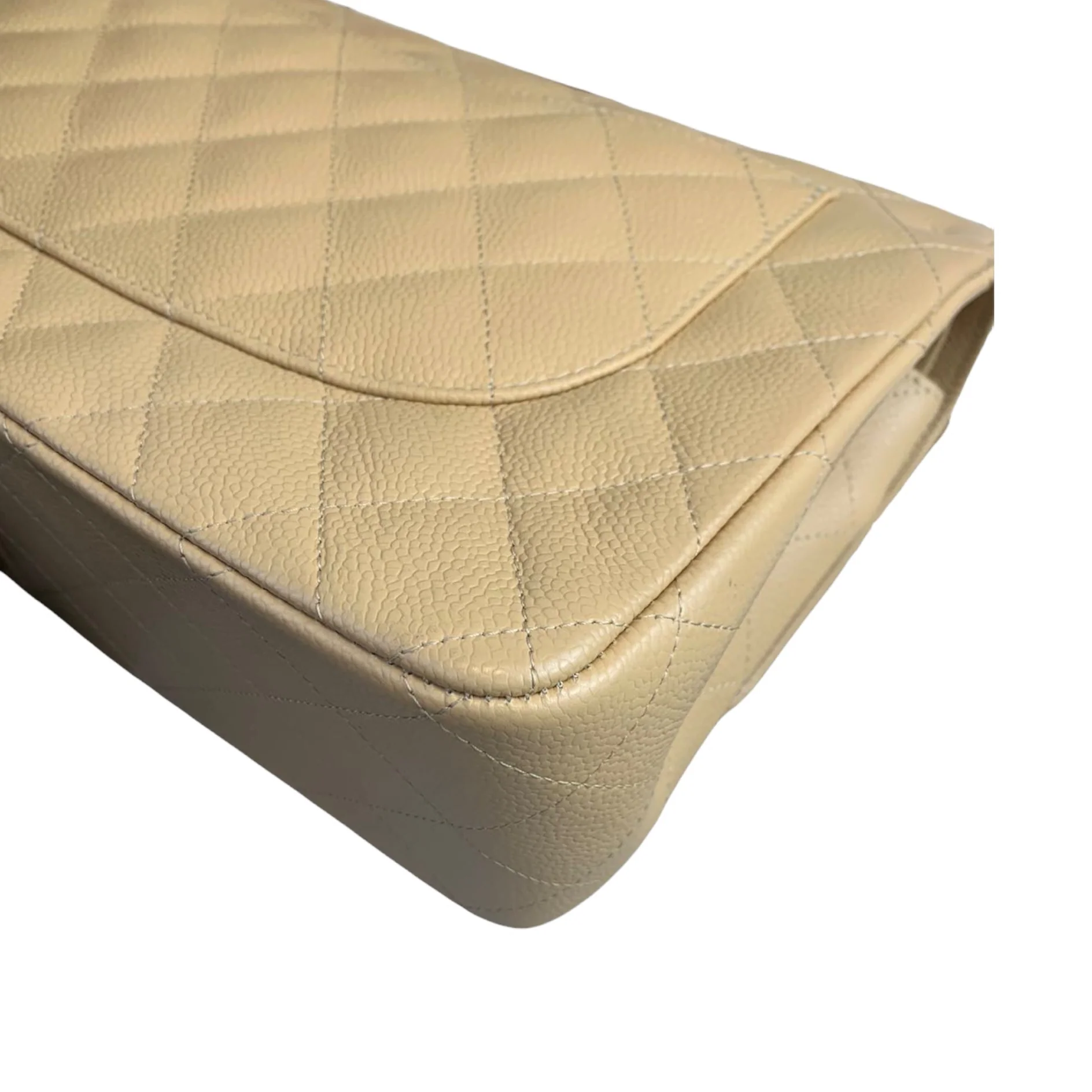 Classic Flap Jumbo Caviar Beige SHW - Image 9