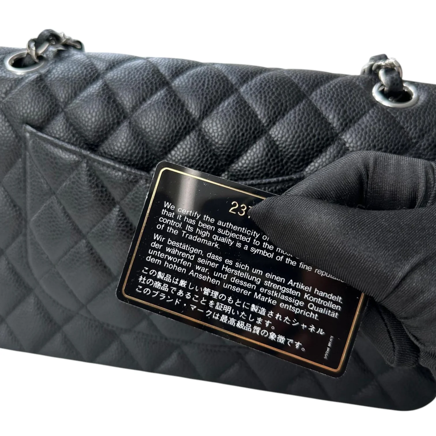 Classis Double Flap Medium Caviar Quilted Black SHW - Image 20