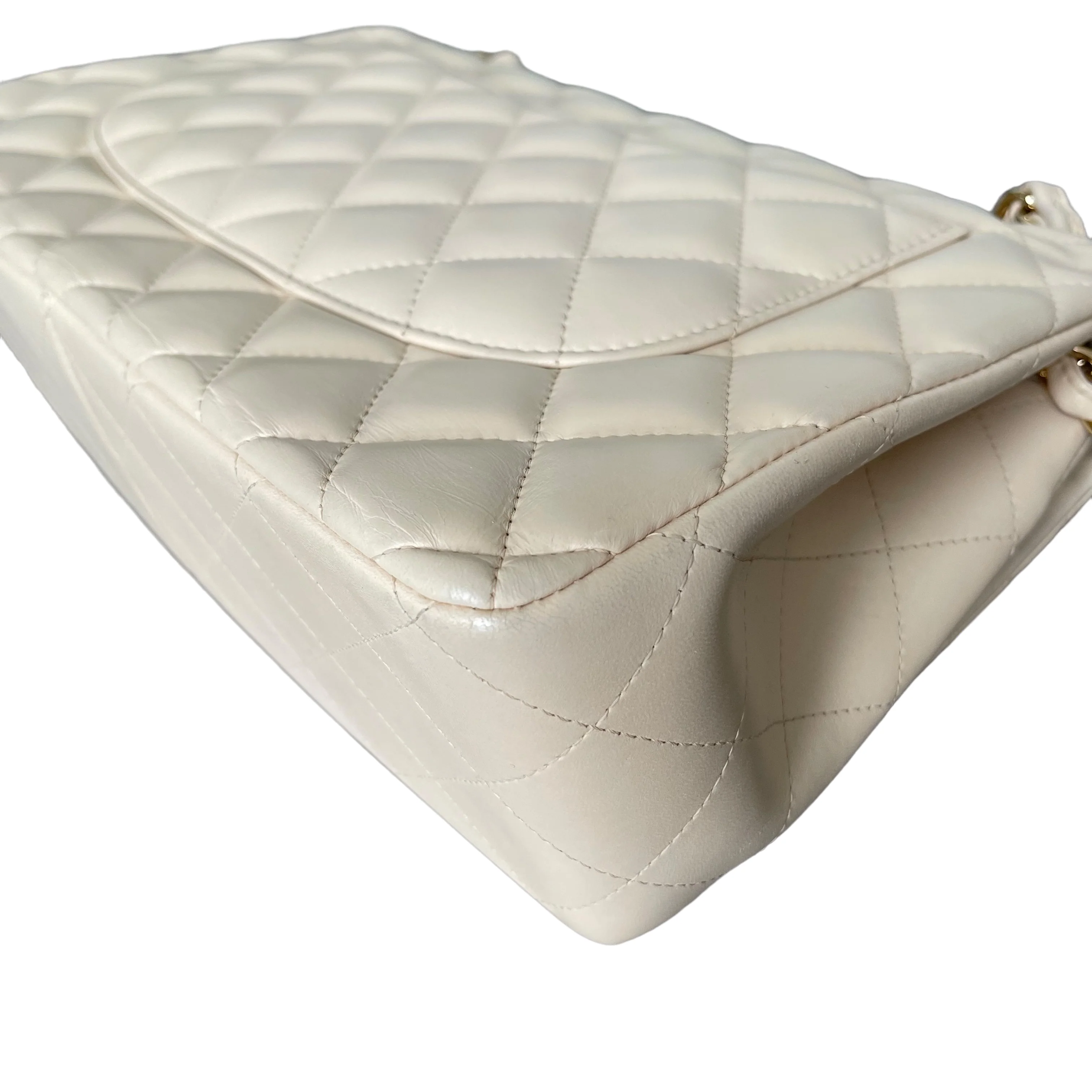 Chanel Double Flap Jumbo Beige Lambskin GHW - Image 5