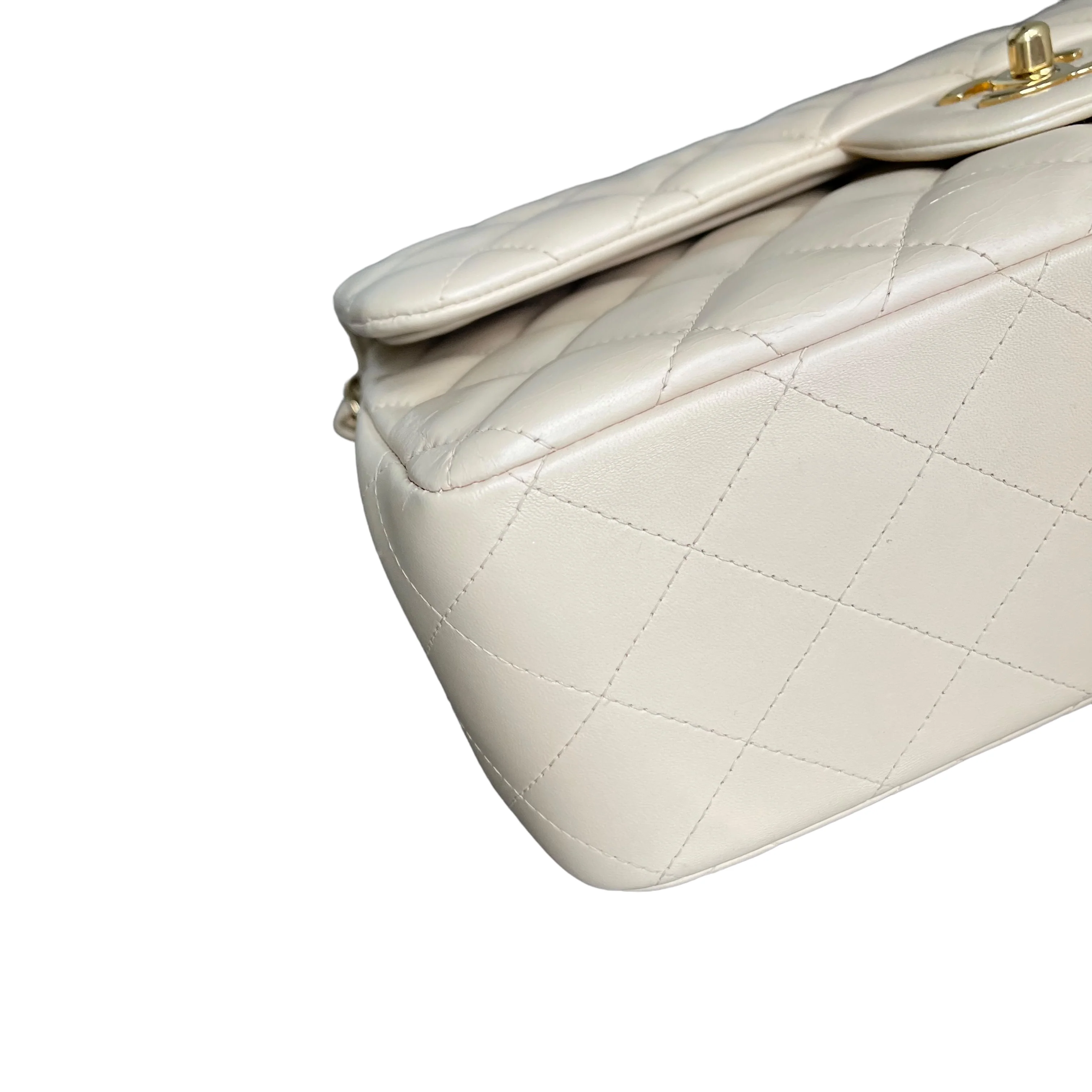 Chanel Double Flap Jumbo Beige Lambskin GHW - Image 6