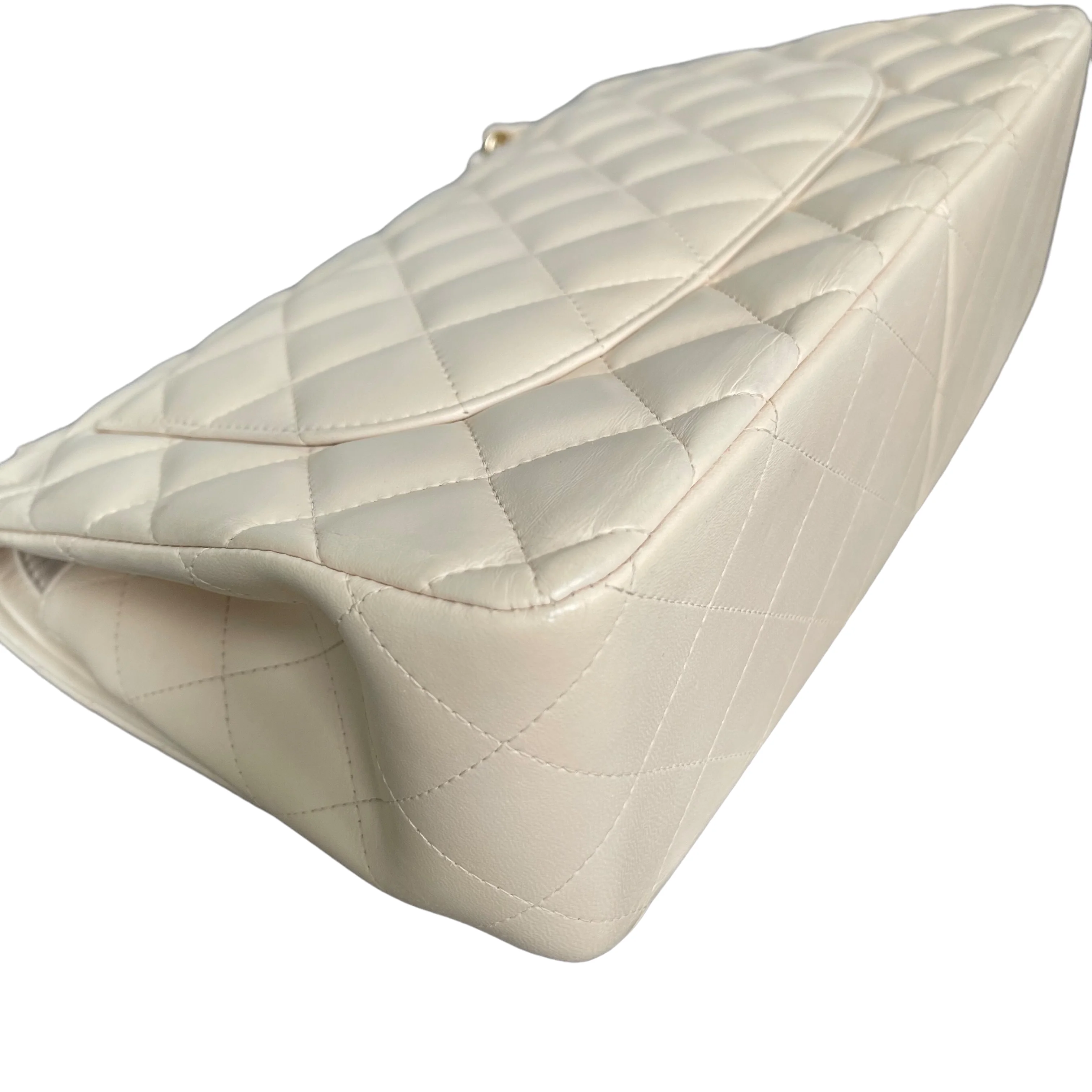 Chanel Double Flap Jumbo Beige Lambskin GHW - Image 7