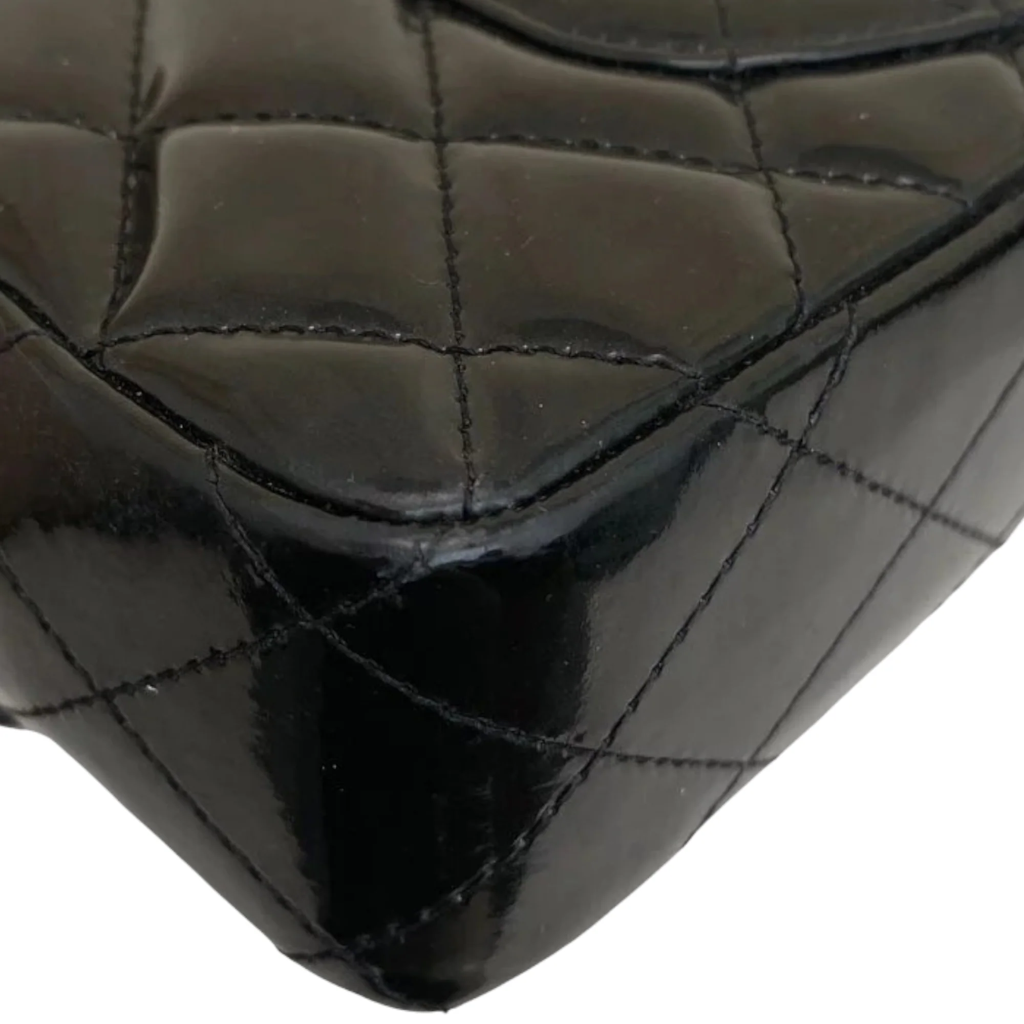 East West Flap Bag Patent Black SHW - Image 10