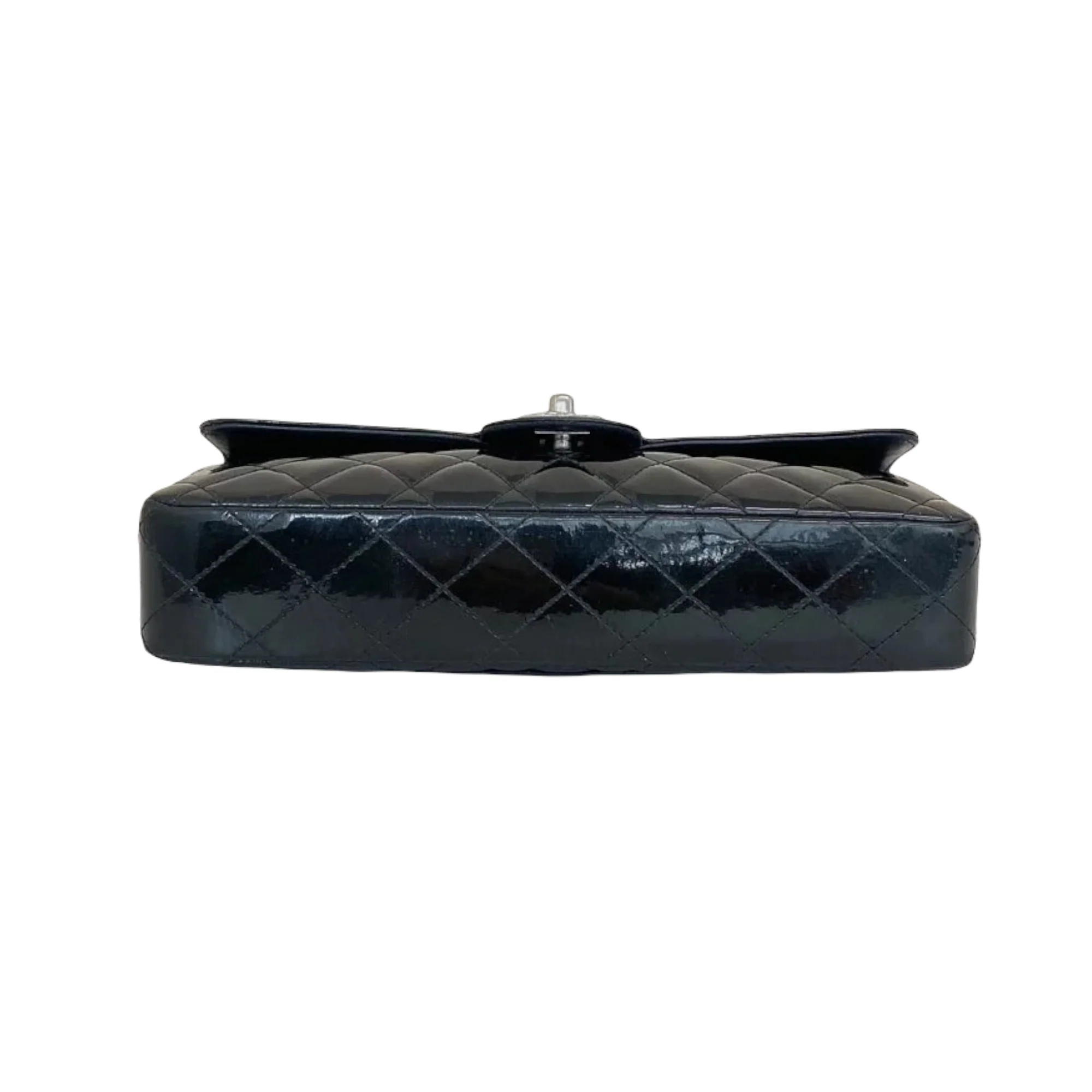 East West Flap Bag Patent Black SHW - Image 4