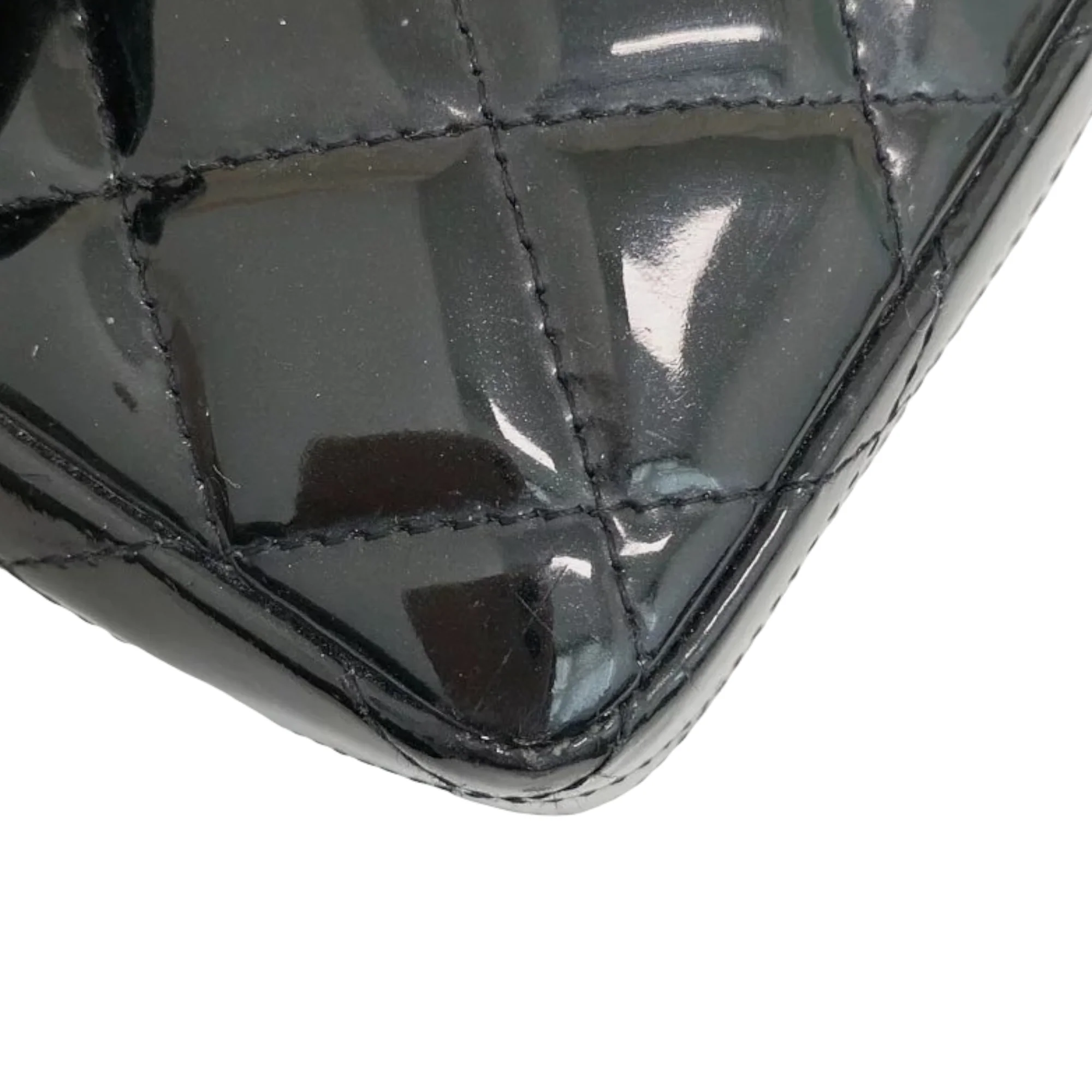 East West Flap Bag Patent Black SHW - Image 6
