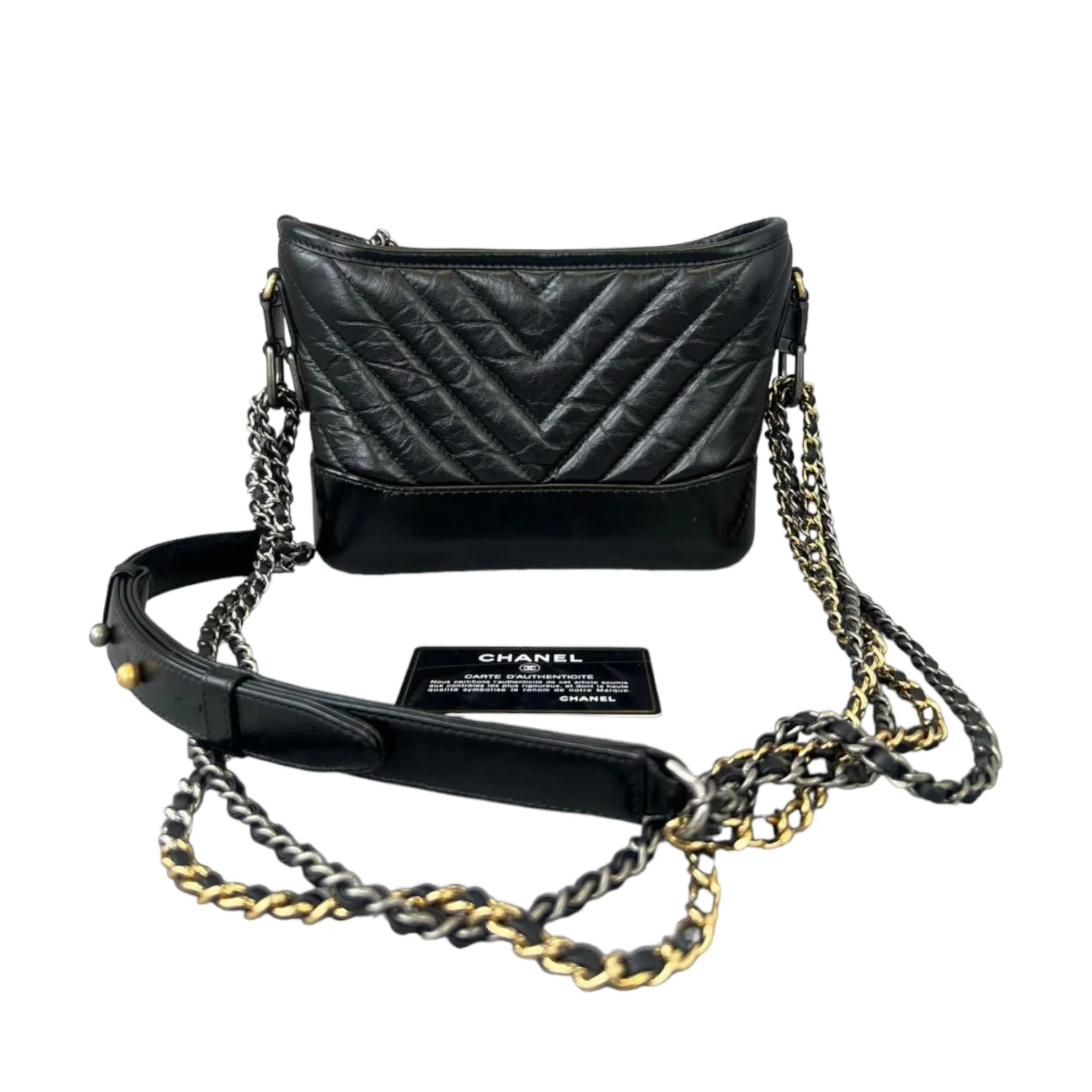 Gabrielle Chevron Black GHW - Image 2