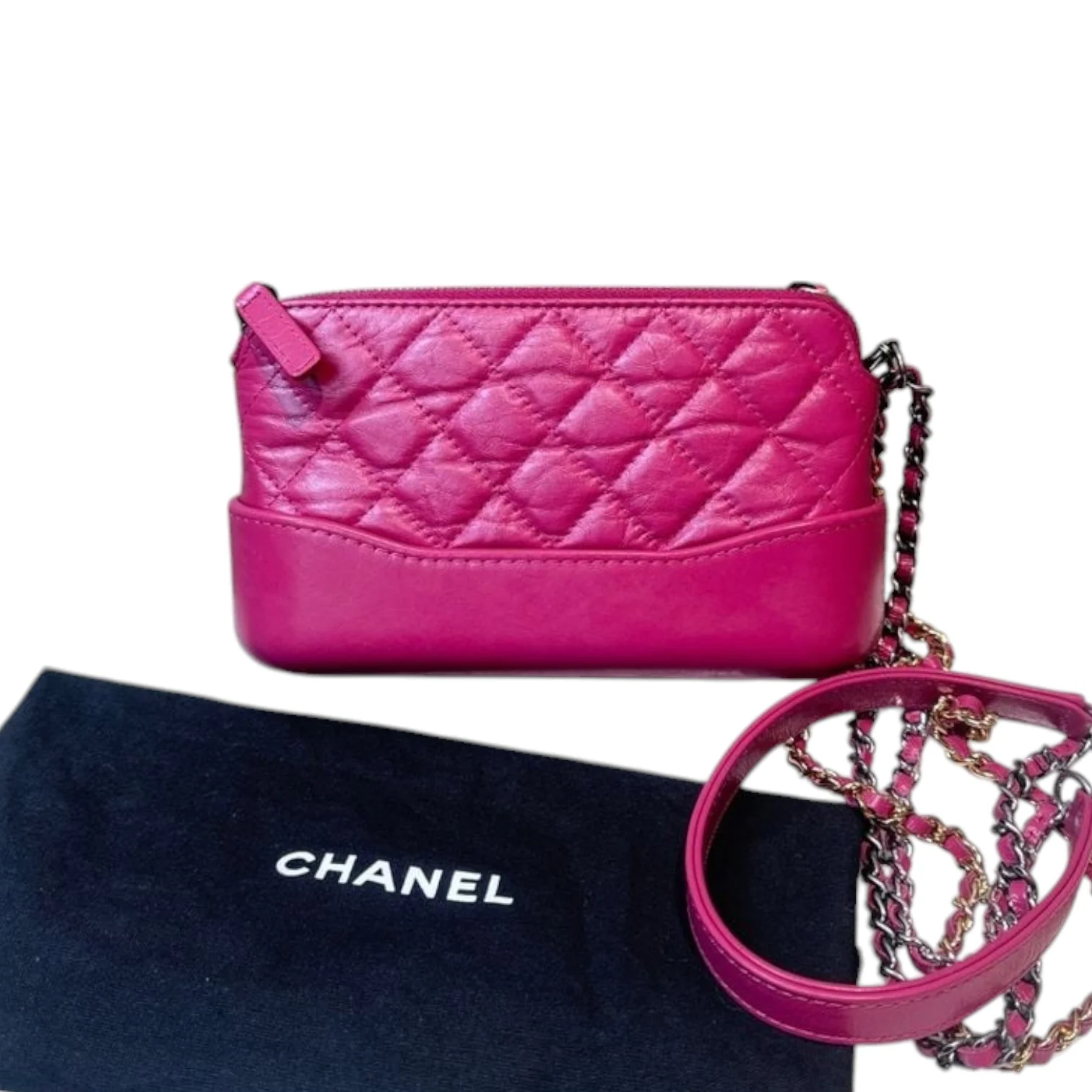 Gabrielle Clutch With Chain Aged Calfskin Pink MHW - Image 2
