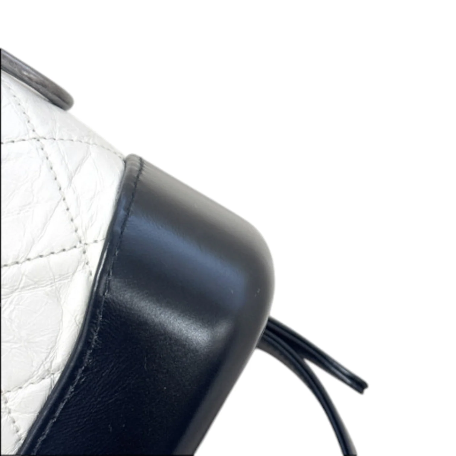 Gabrielle Hobo Small Calfskin Quilted Black White MHW - Image 10