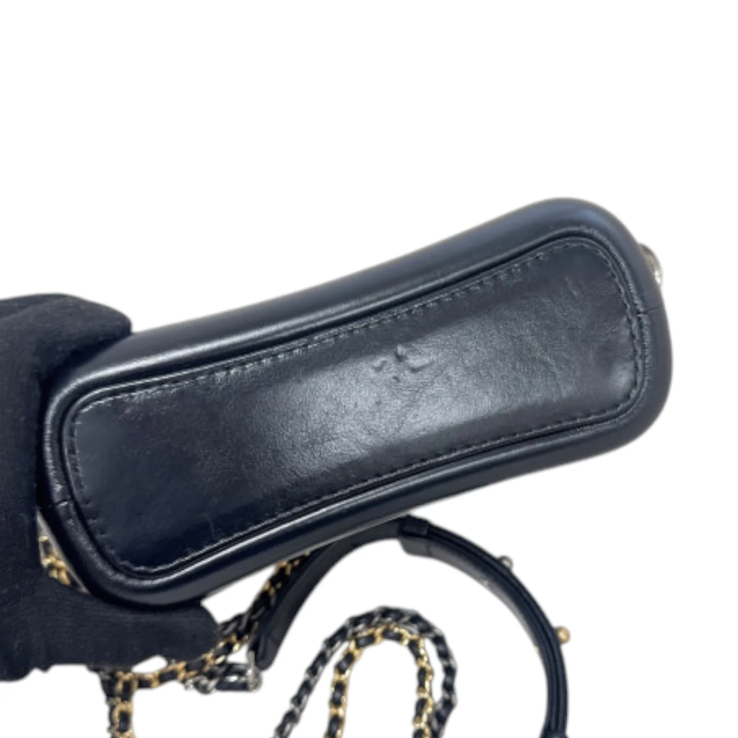 Gabrielle Hobo Small Calfskin Quilted Black White MHW - Image 4