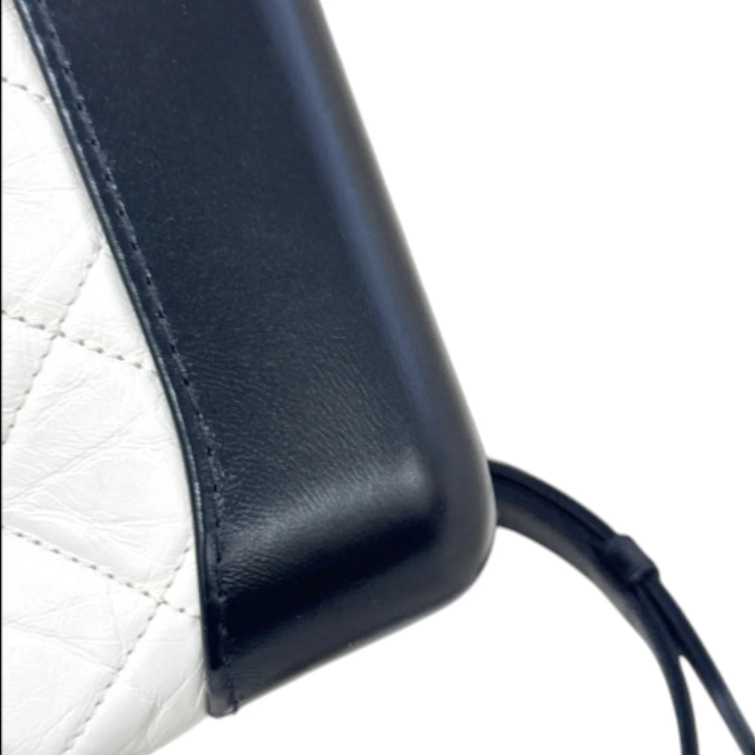 Gabrielle Hobo Small Calfskin Quilted Black White MHW - Image 7