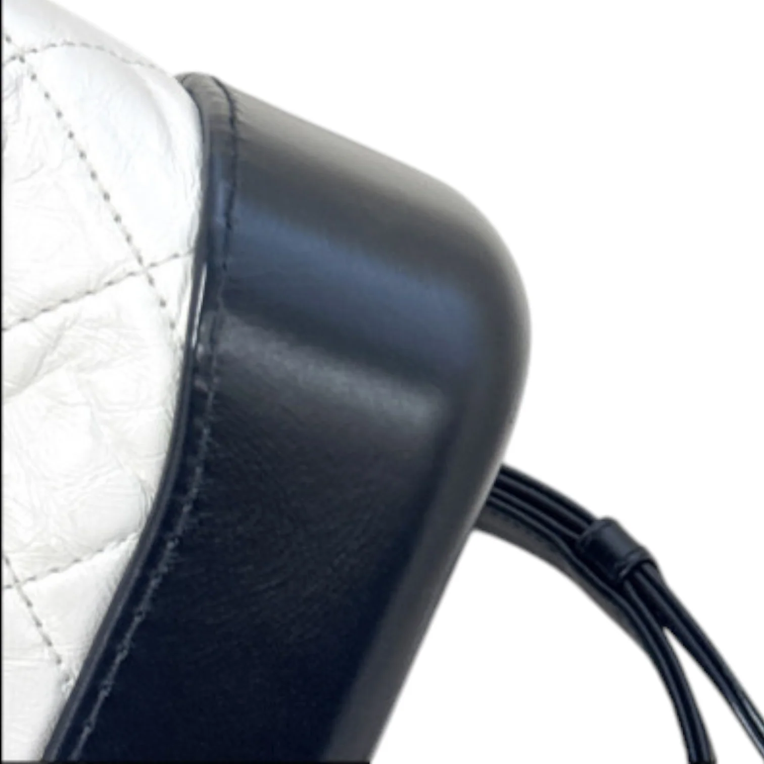 Gabrielle Hobo Small Calfskin Quilted Black White MHW - Image 9