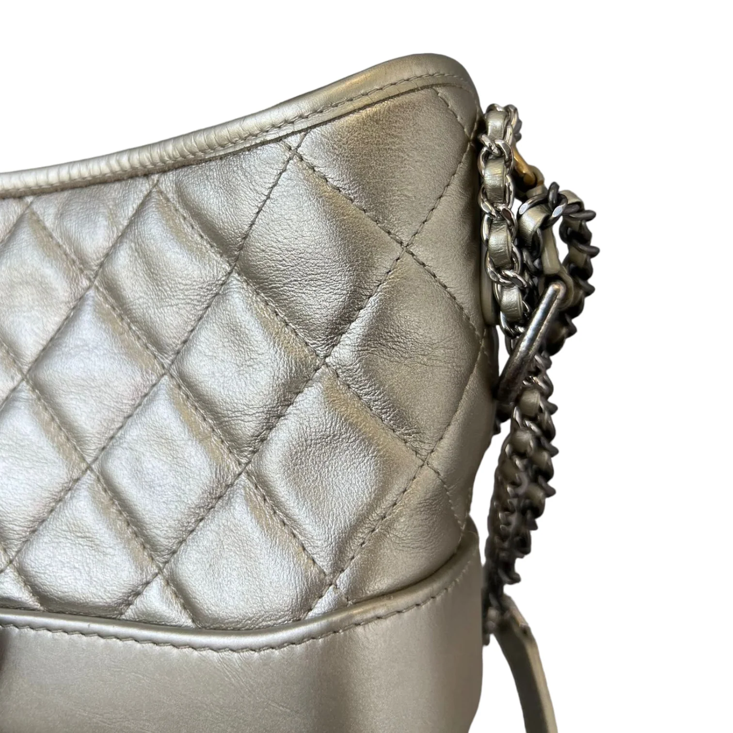 Gabrielle Hobo Small Metallic Pale Calfskin Gold MHW - Image 18