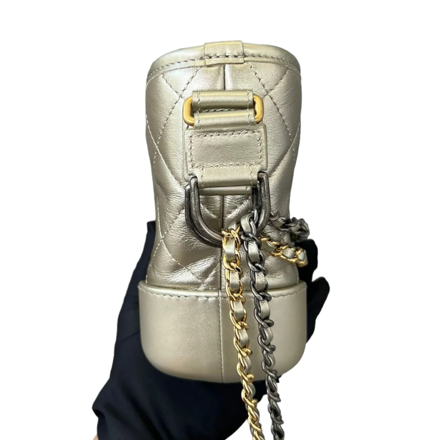 Gabrielle Hobo Small Metallic Pale Calfskin Gold MHW - Image 4