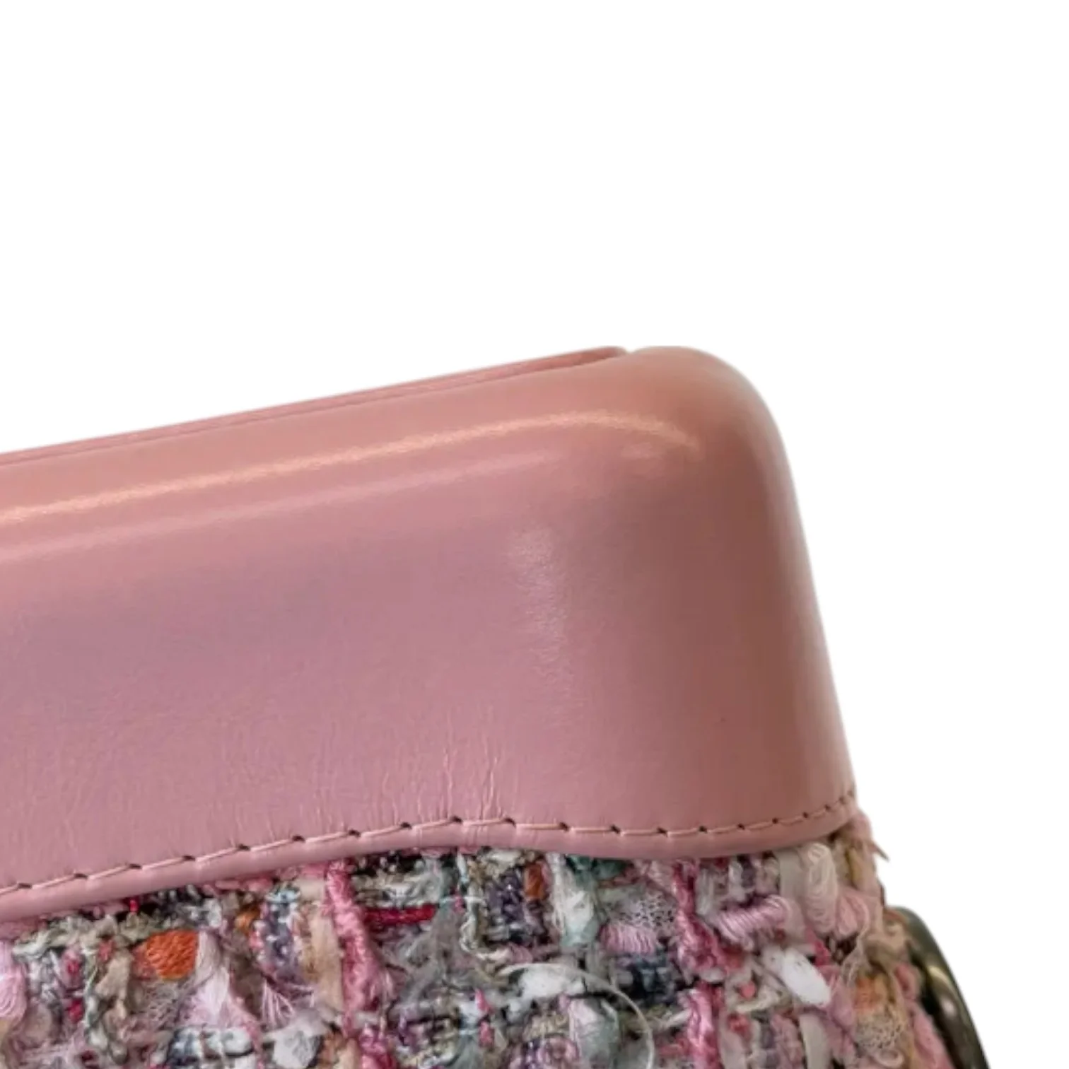 Gabrielle Hobo Small Tweed Calfskin Light Pink MHW - Image 8