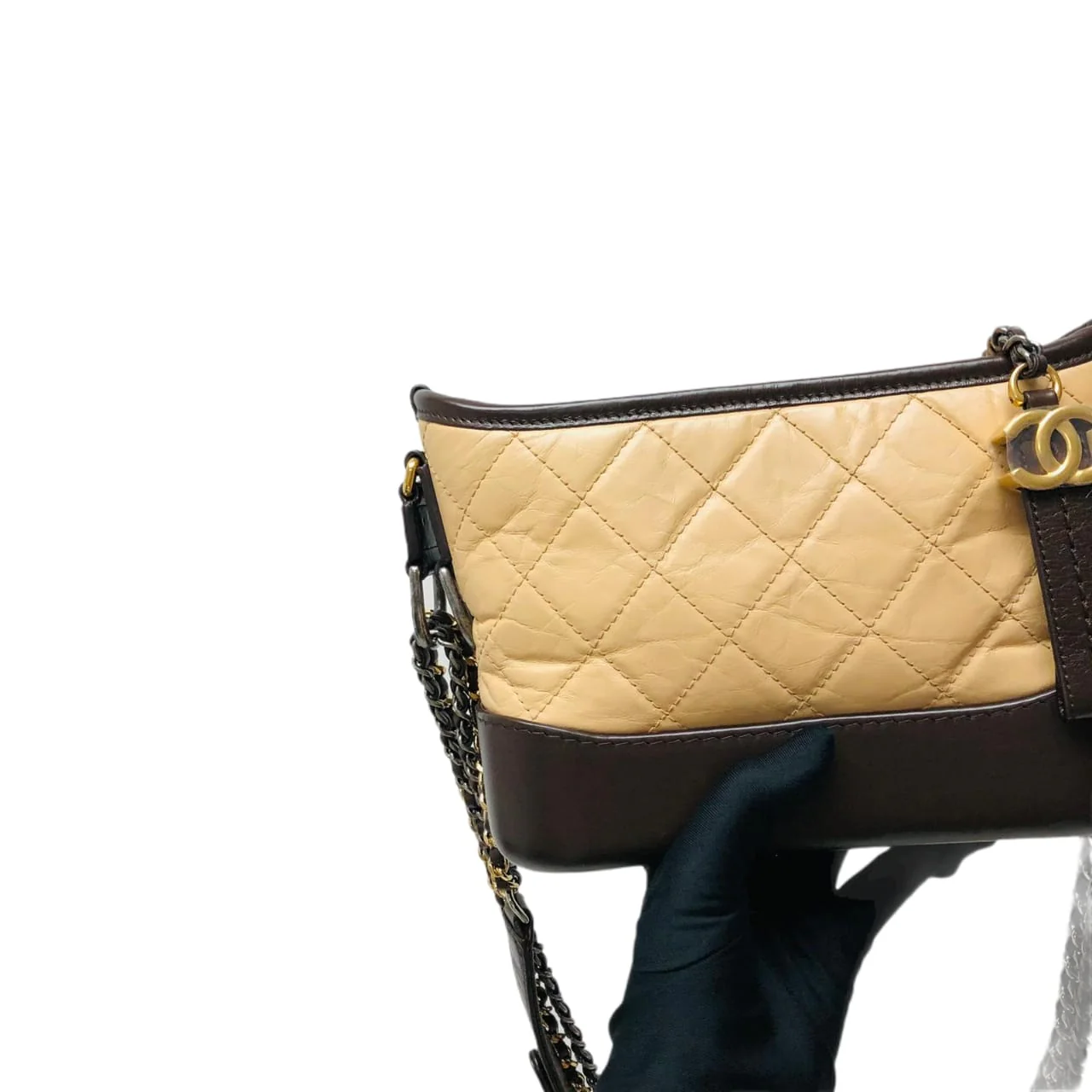 Gabrielle Small Hobo Bag Beige - Image 4