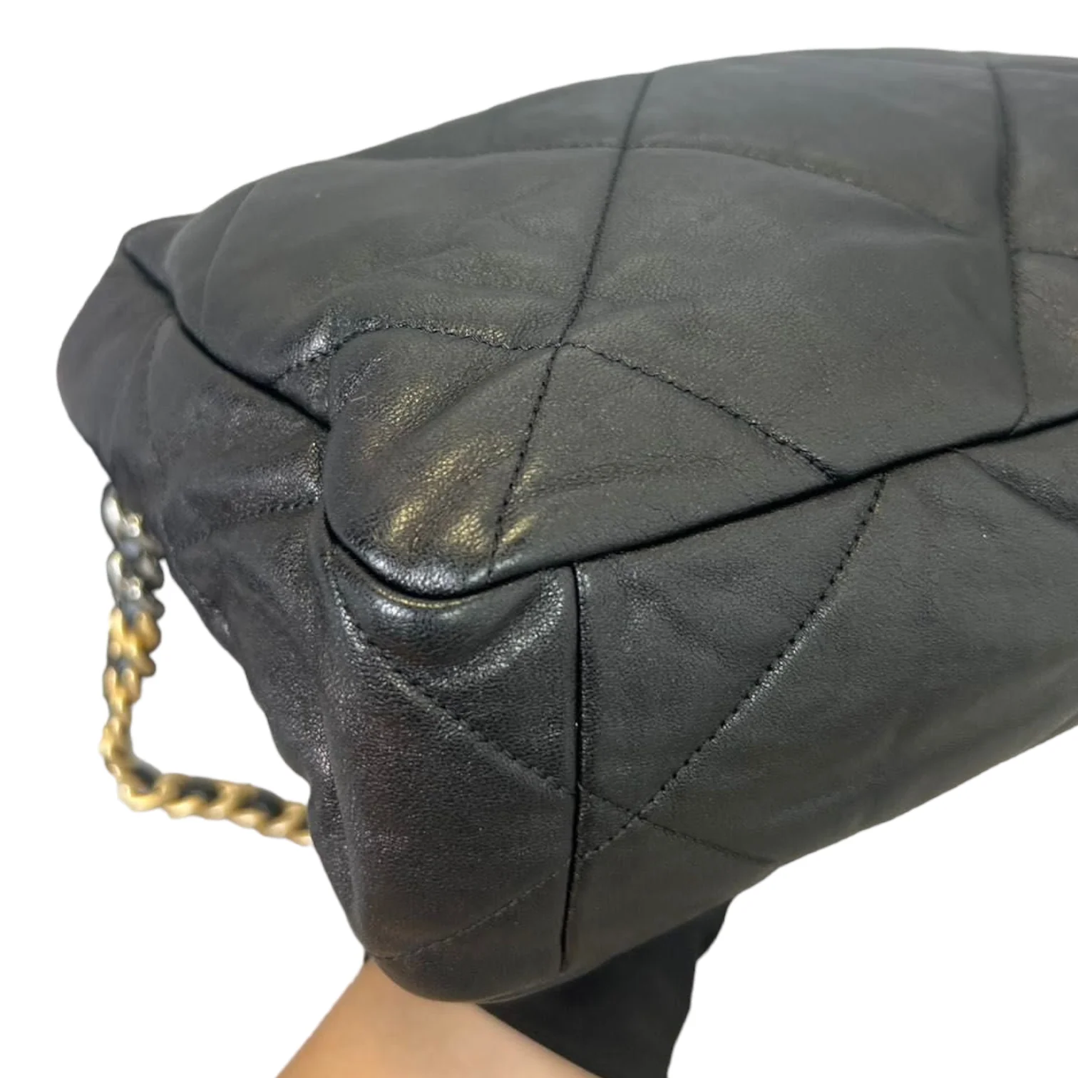 Goatskin Quilted Large Chanel 19 Flap Black - Image 10