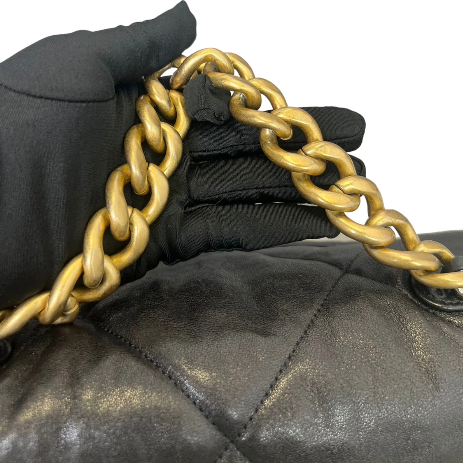 Goatskin Quilted Large Chanel 19 Flap Black - Image 14