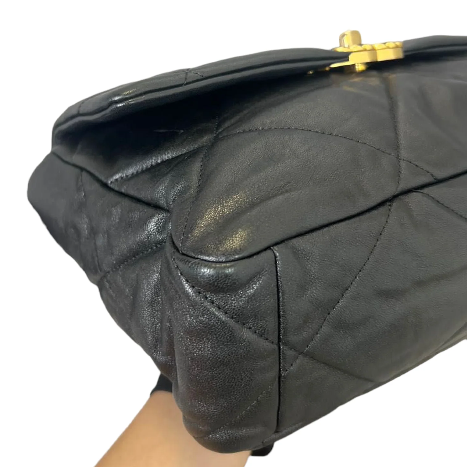 Goatskin Quilted Large Chanel 19 Flap Black - Image 5