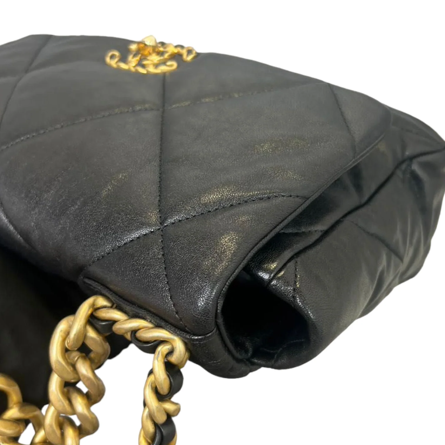 Goatskin Quilted Large Chanel 19 Flap Black - Image 7