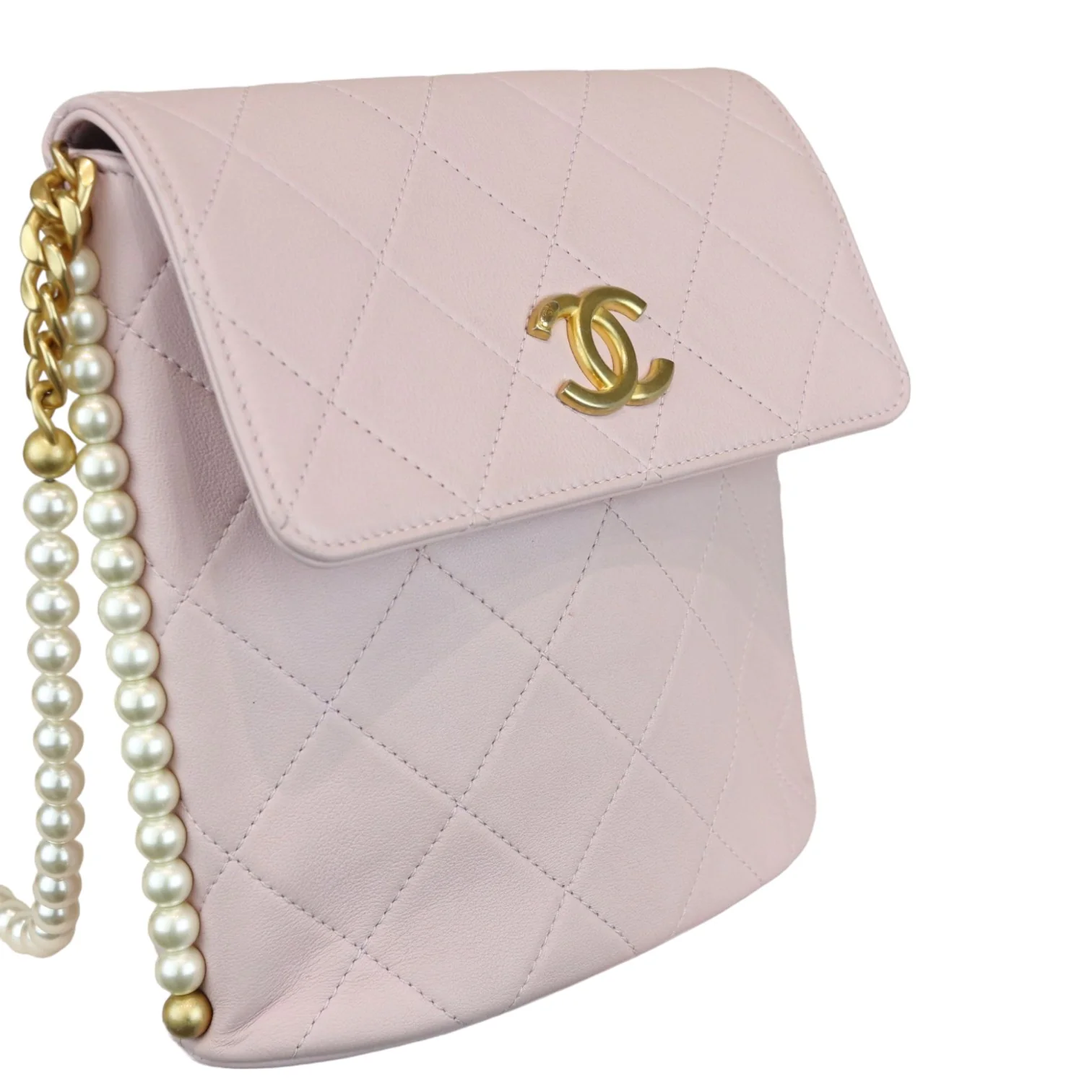 Hobo About Pearls Small Calfskin Quilted Light Pink GHW - Image 14