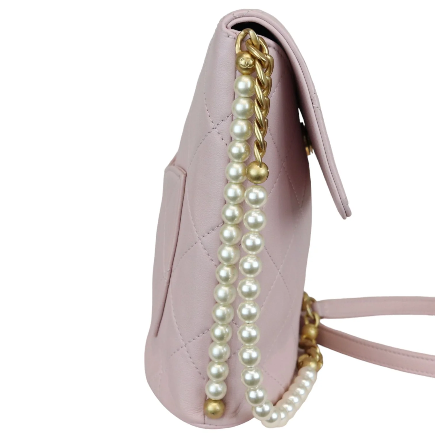 Hobo About Pearls Small Calfskin Quilted Light Pink GHW - Image 5