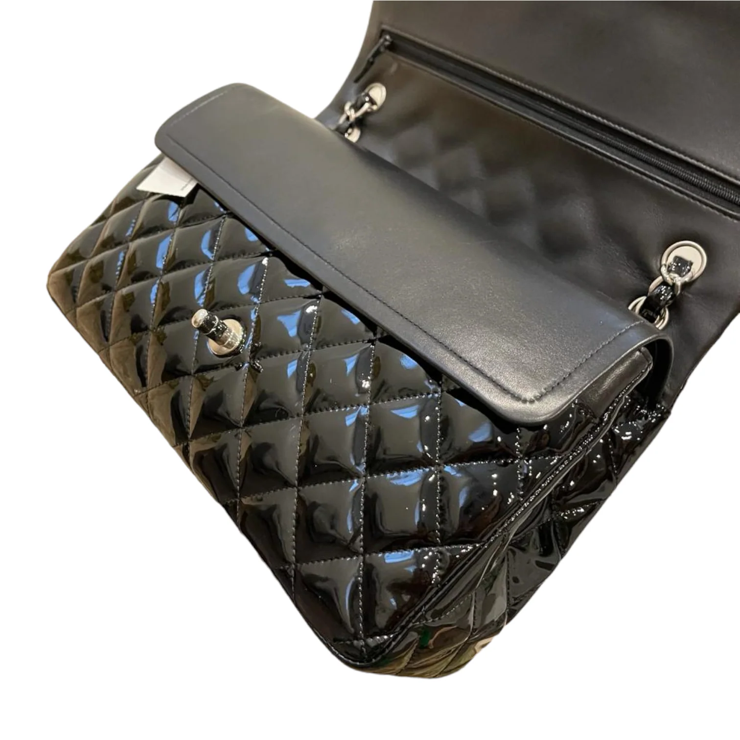 Jumbo Classic Flap Patent Black SHW - Image 10