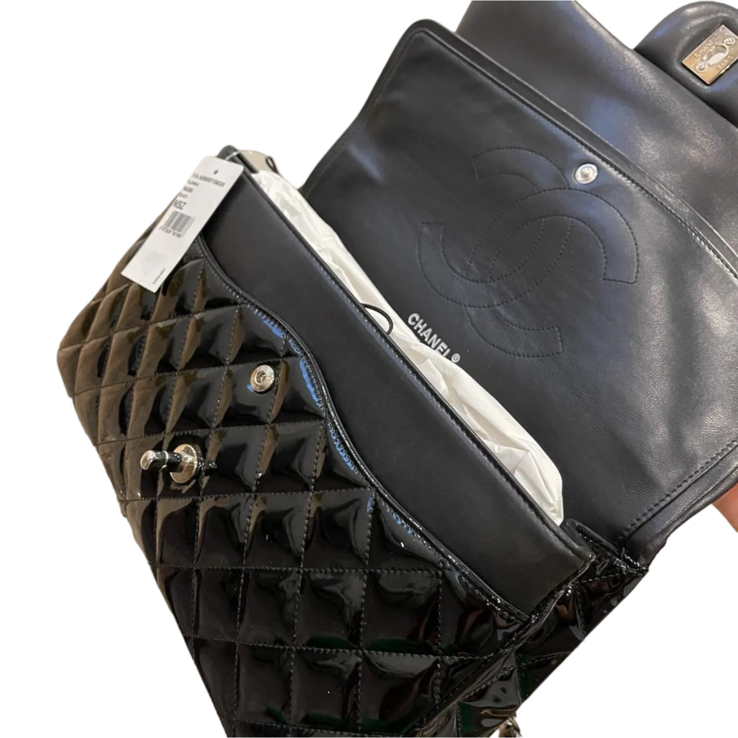 Jumbo Classic Flap Patent Black SHW - Image 14