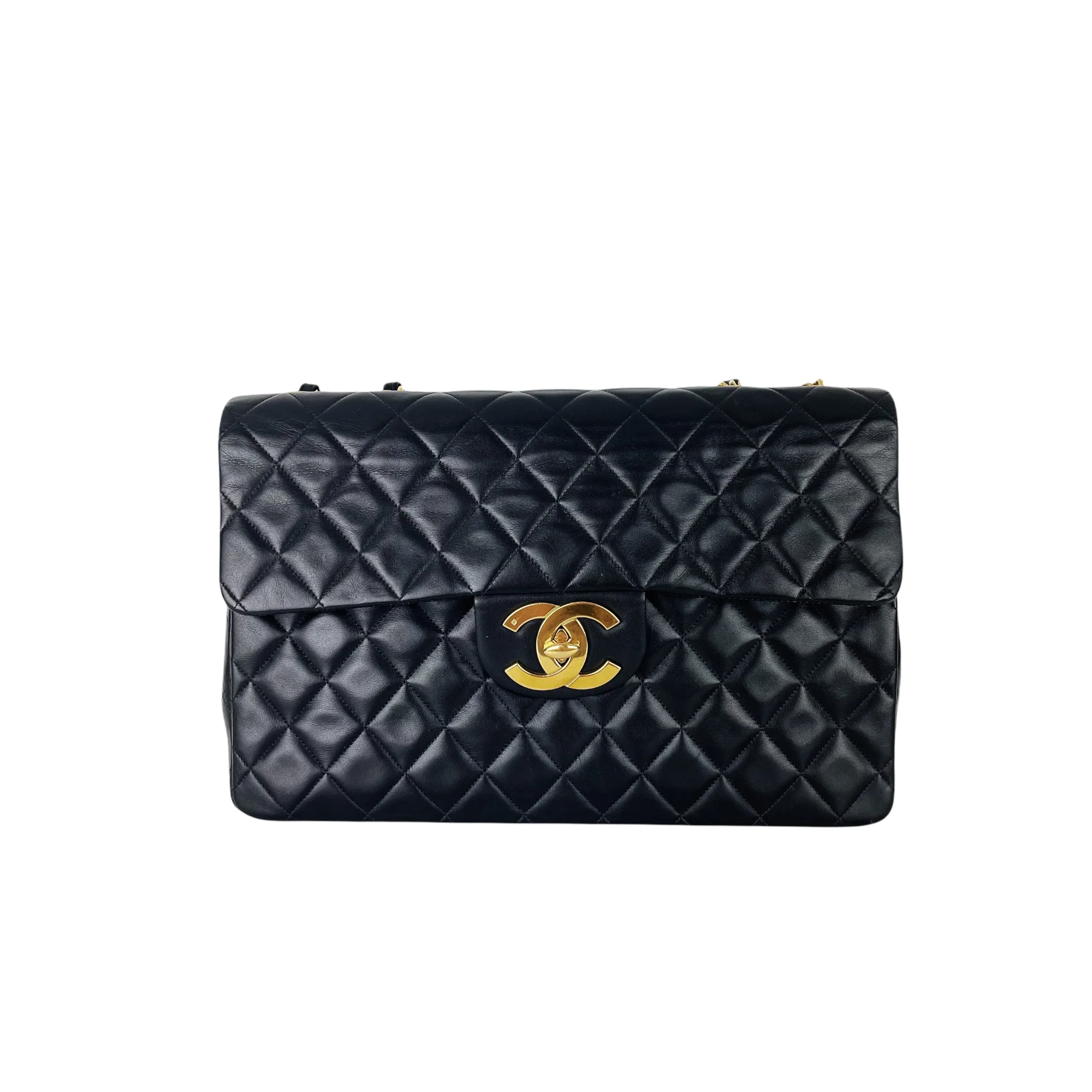 Jumbo XL Flap Lambskin Leather Black GHW